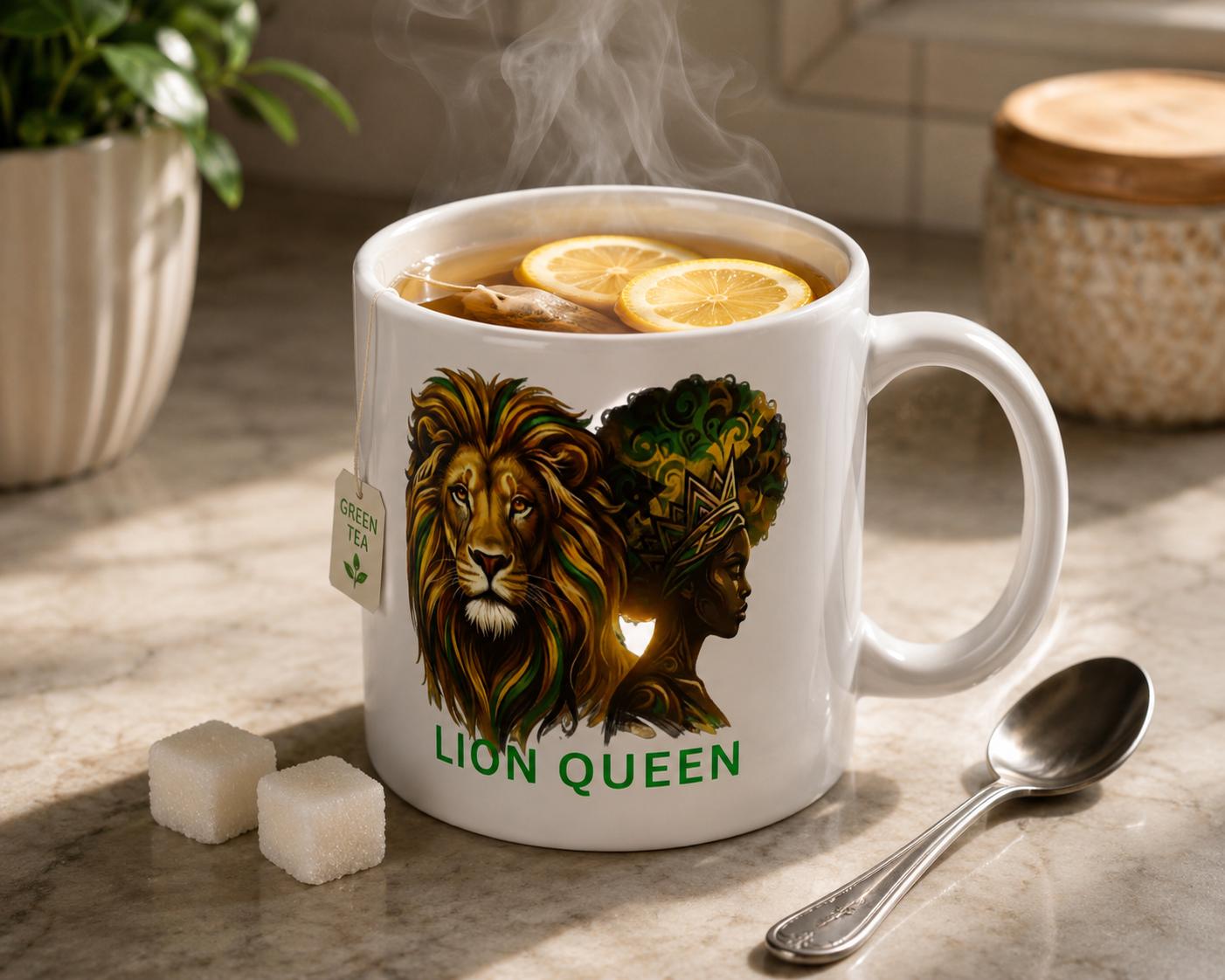 Lion Queen 20oz jumbo Ceramic Mug , African Queen Artwork Coffee Cup, Gift For Her, product view 12