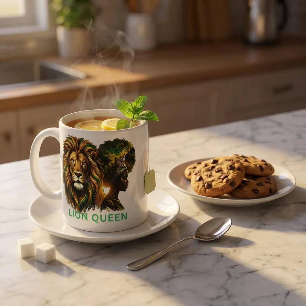 Lion Queen 20oz jumbo Ceramic Mug , African Queen Artwork Coffee Cup, Gift For Her, product view 16