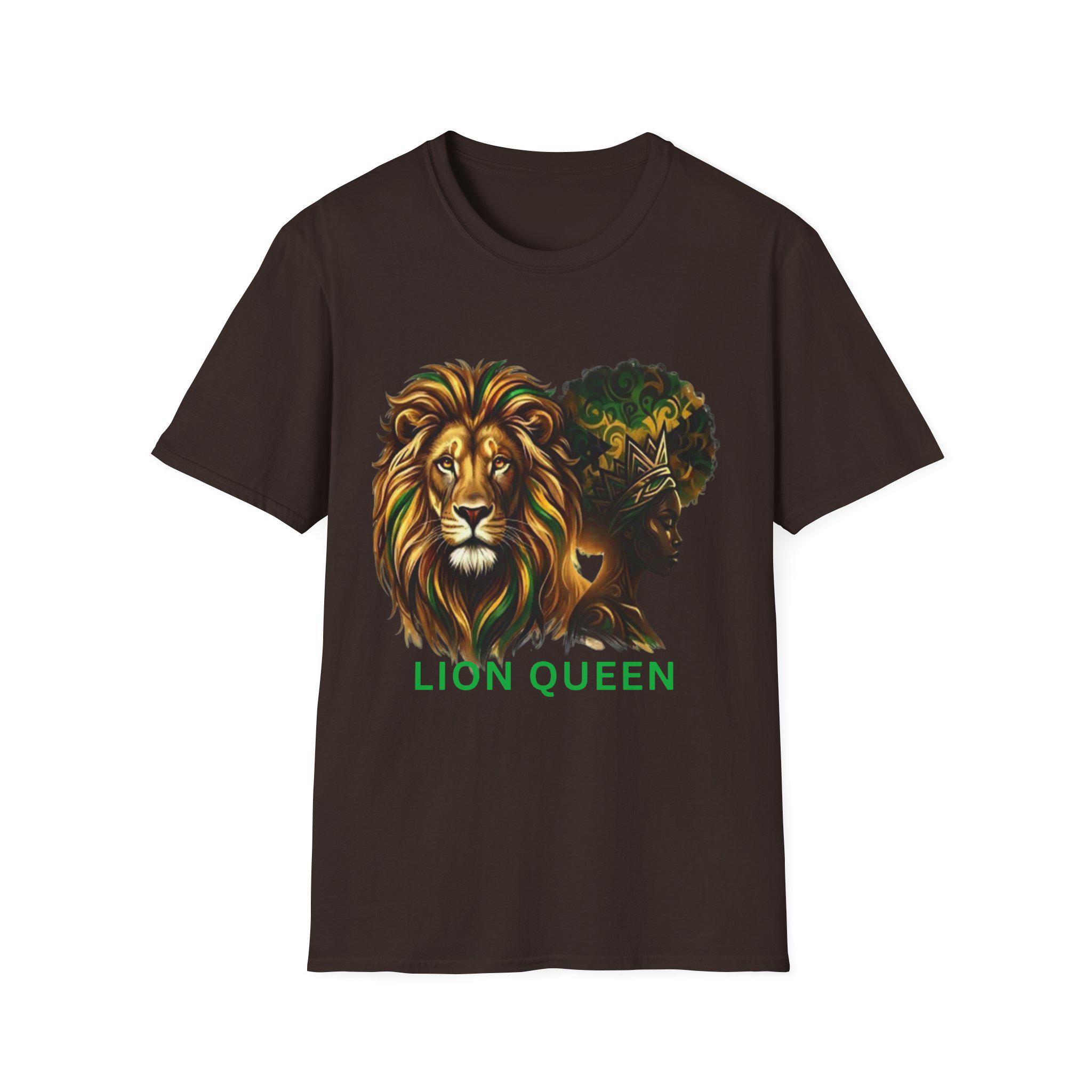 Lion Queen Graphic T-Shirt, Afrocentric Heritage Tee, Black Woman Empowerment Shirt