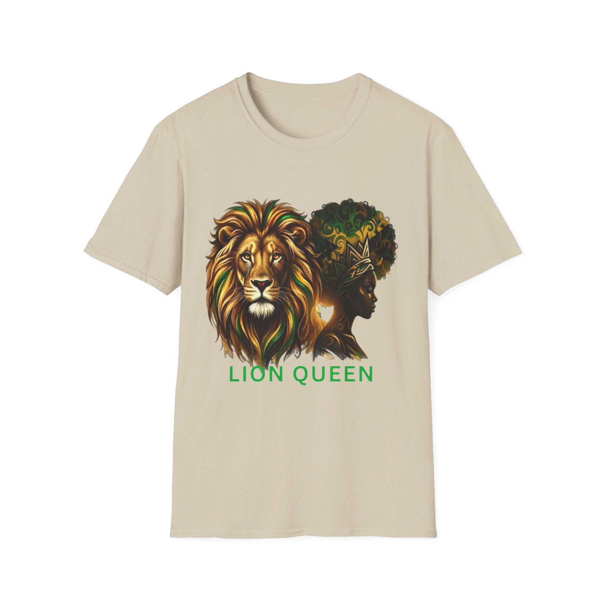 Lion Queen Graphic T-Shirt, Afrocentric Heritage Tee, Black Woman Empowerment Shirt, product view 4