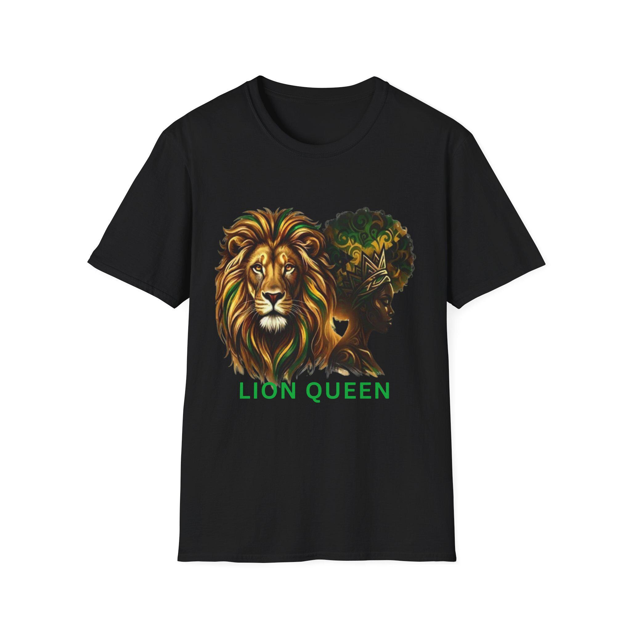 Lion Queen Graphic T-Shirt, Afrocentric Heritage Tee, Black Woman Empowerment Shirt, product view 5