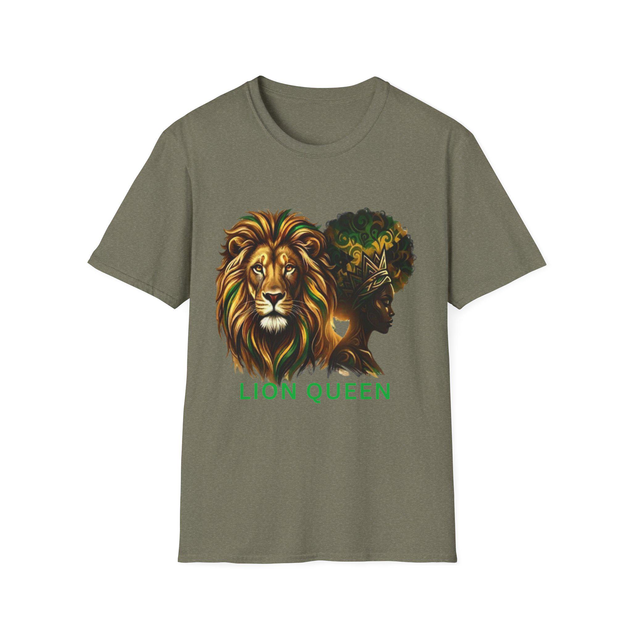 Lion Queen Graphic T-Shirt, Afrocentric Heritage Tee, Black Woman Empowerment Shirt, product view 6