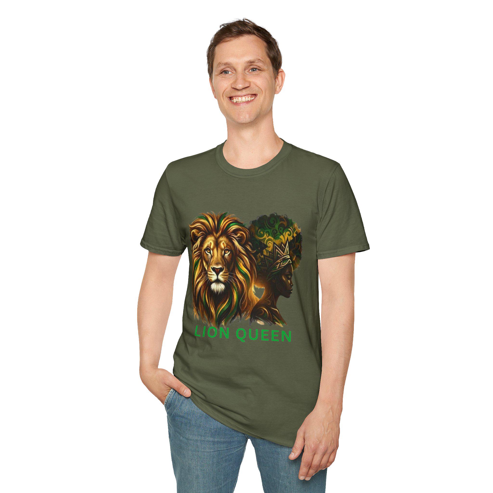 Lion Queen Graphic T-Shirt, Afrocentric Heritage Tee, Black Woman Empowerment Shirt, product view 8