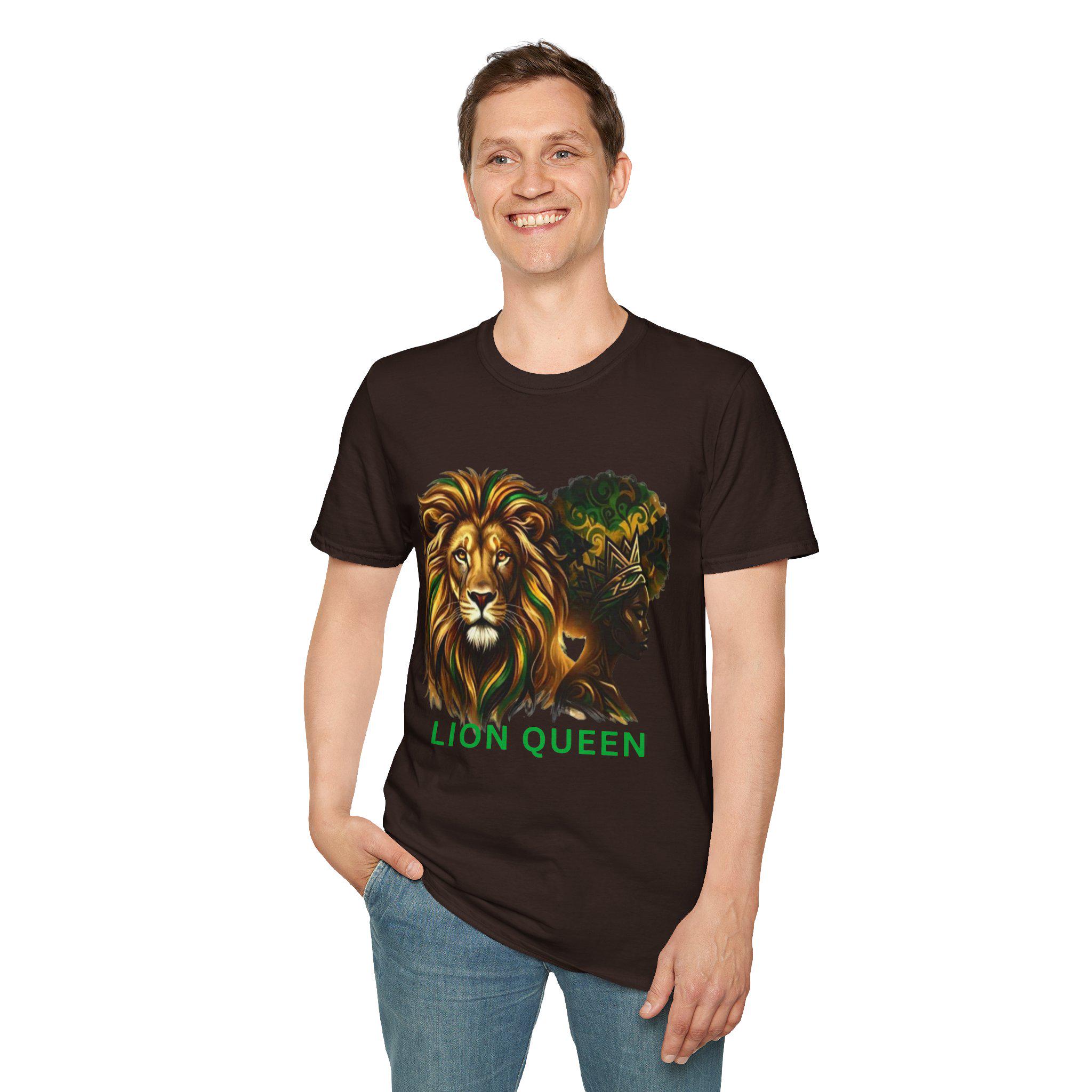 Lion Queen Graphic T-Shirt, Afrocentric Heritage Tee, Black Woman Empowerment Shirt, product view 9