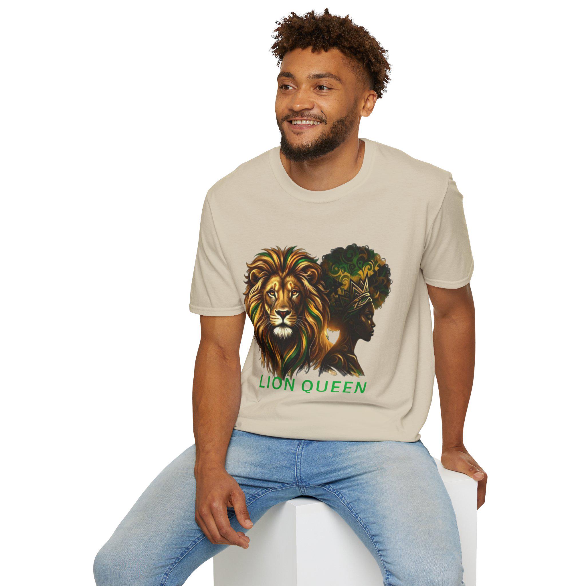 Lion Queen Graphic T-Shirt, Afrocentric Heritage Tee, Black Woman Empowerment Shirt, product view 10