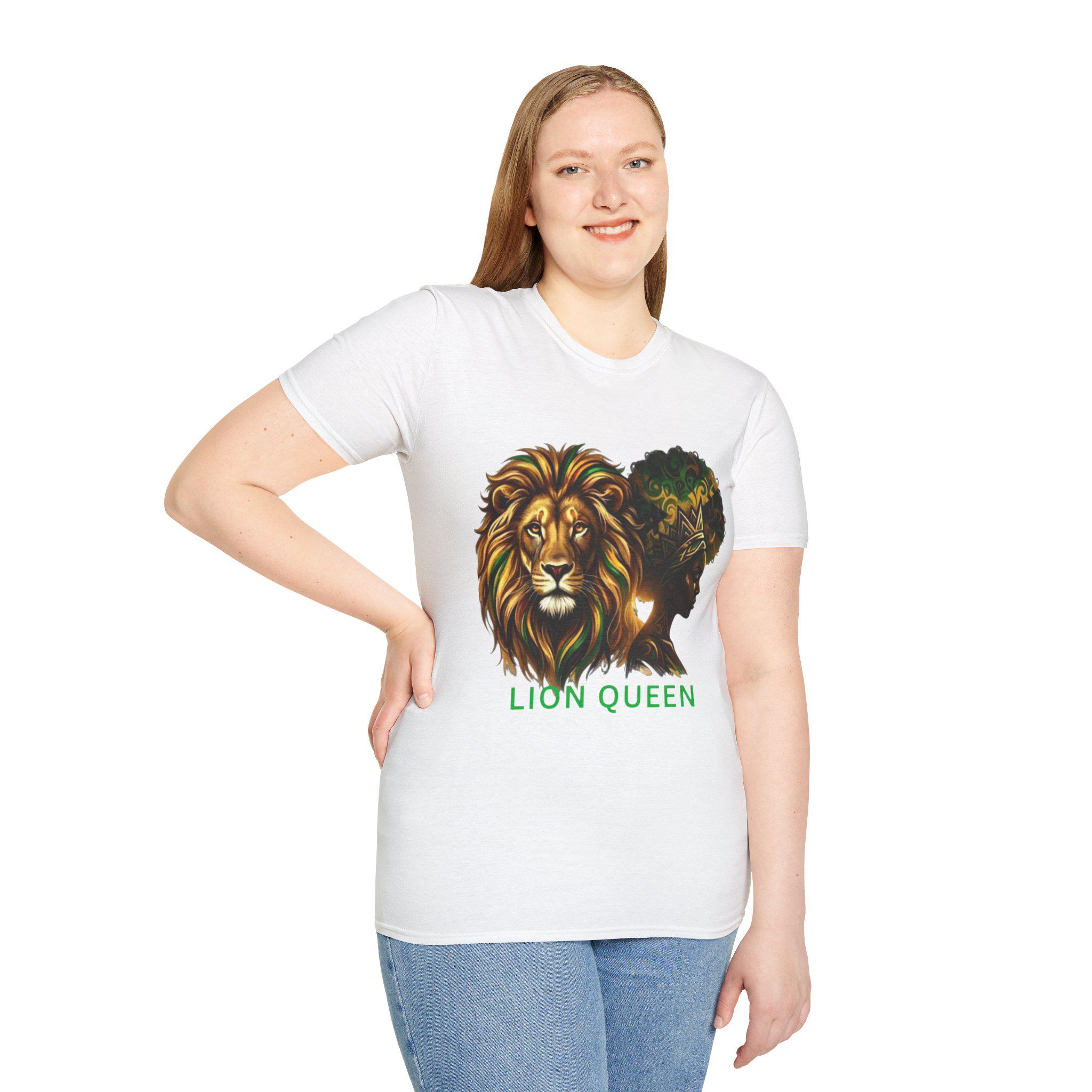Lion Queen Graphic T-Shirt, Afrocentric Heritage Tee, Black Woman Empowerment Shirt, product view 11