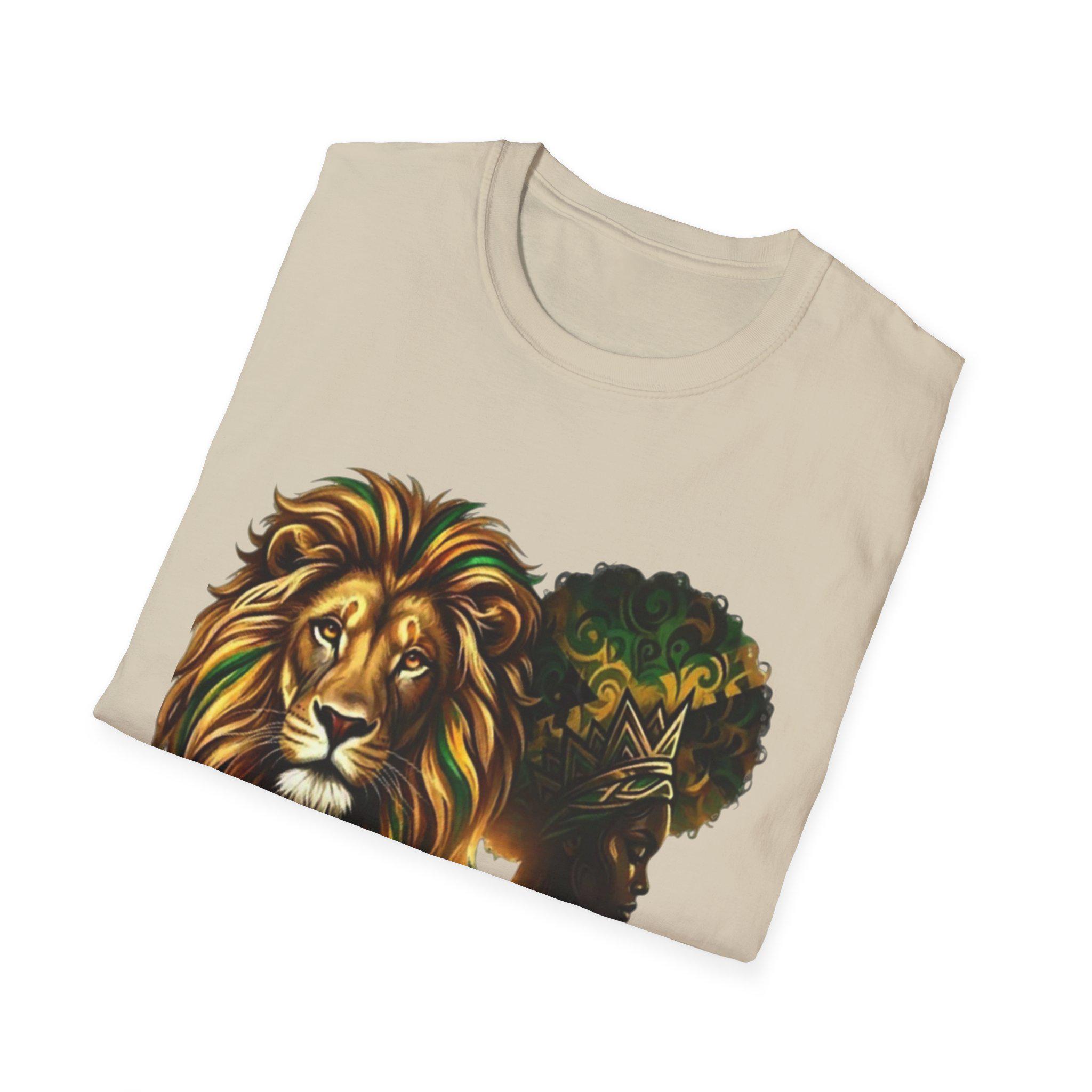Lion Queen Graphic T-Shirt, Afrocentric Heritage Tee, Black Woman Empowerment Shirt, product view 13