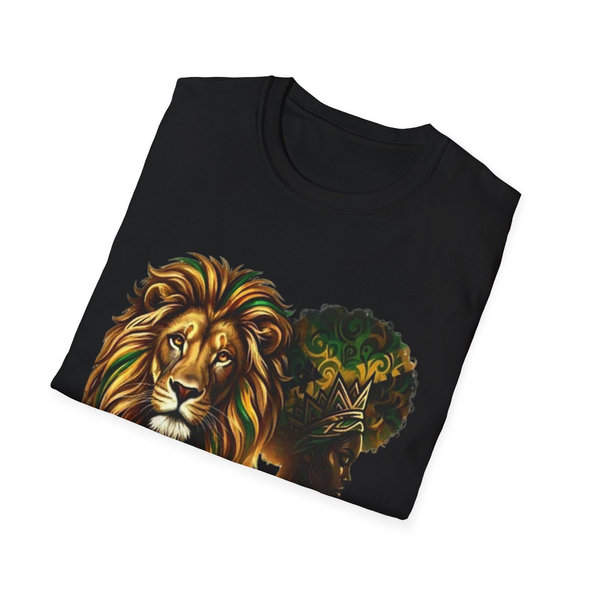 Lion Queen Graphic T-Shirt, Afrocentric Heritage Tee, Black Woman Empowerment Shirt, product view 14