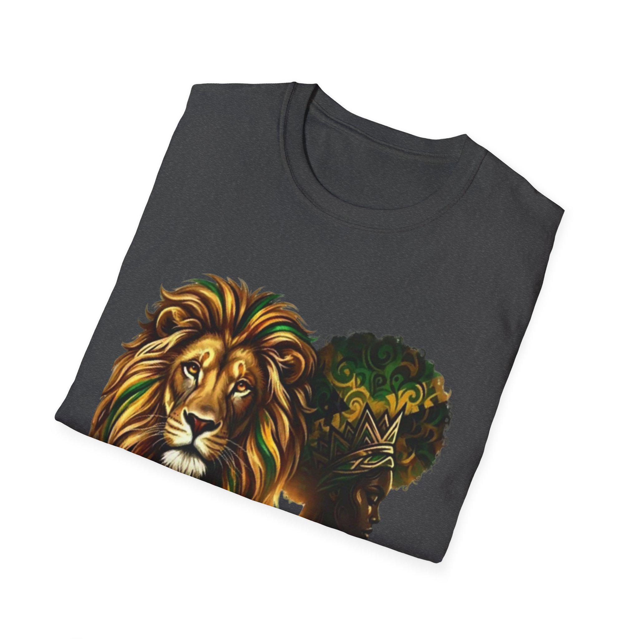 Lion Queen Graphic T-Shirt, Afrocentric Heritage Tee, Black Woman Empowerment Shirt, product view 15