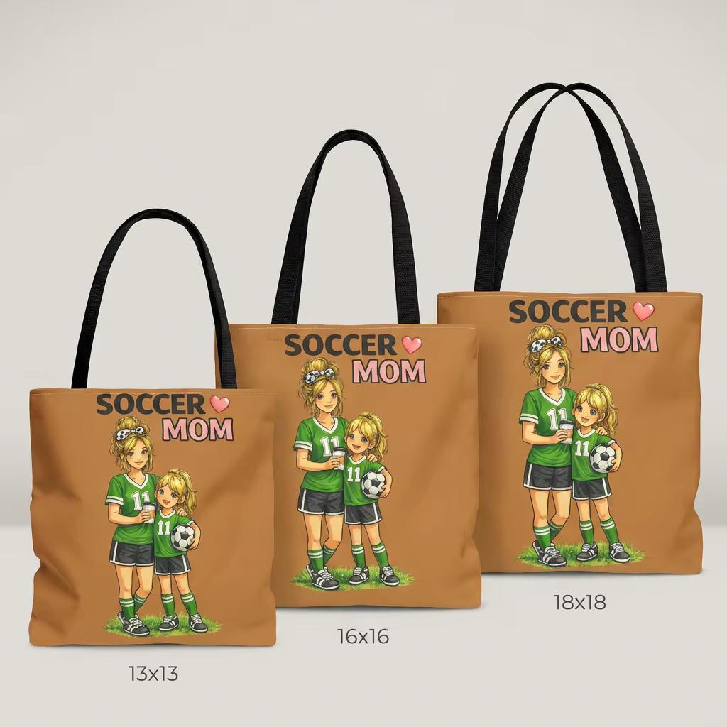 Soccer Mom Tote Bag, Game Day Sports Carryall, Durable Polyester Shoulder Handbag