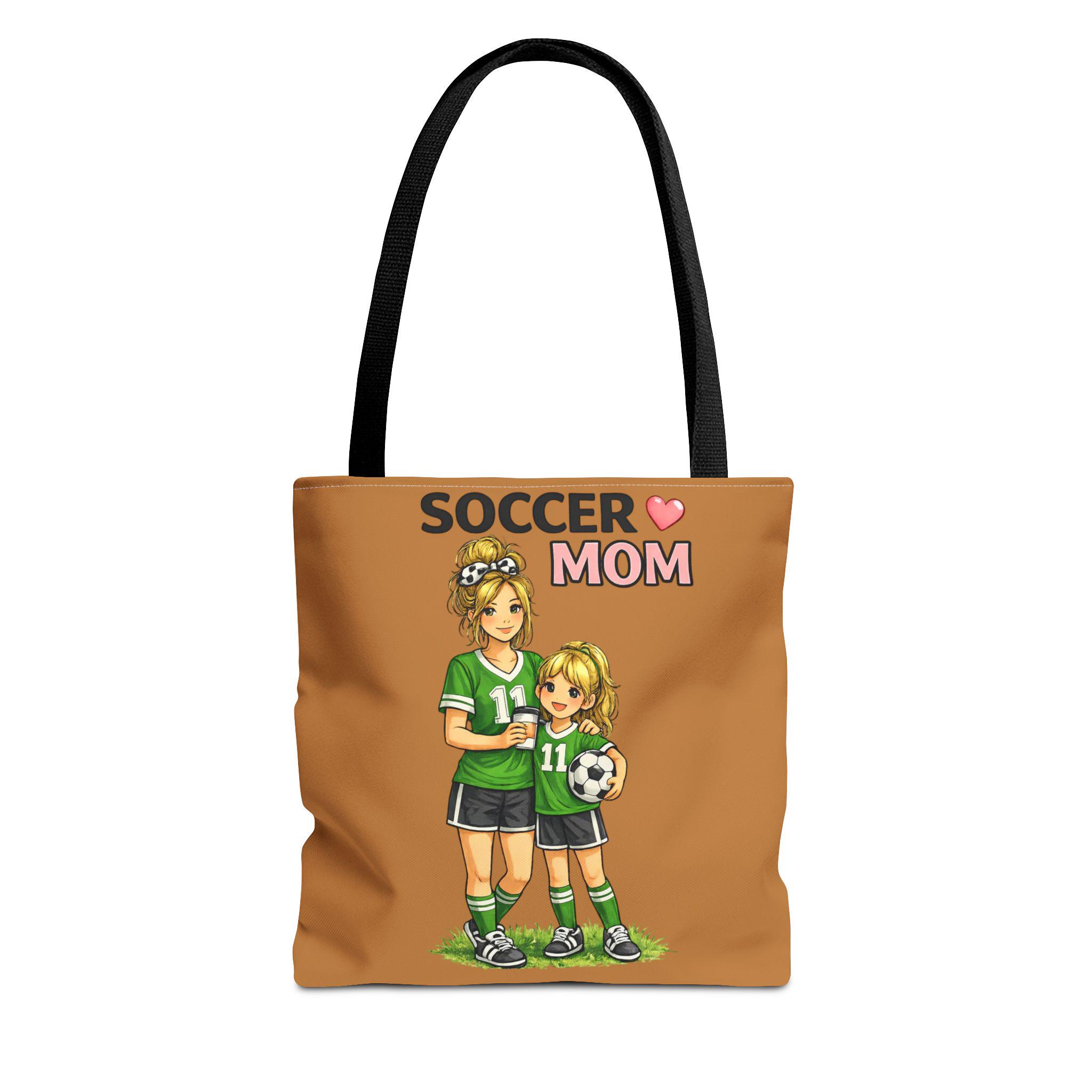 Soccer Mom Tote Bag, Game Day Sports Carryall, Durable Polyester Shoulder Handbag, product view 2