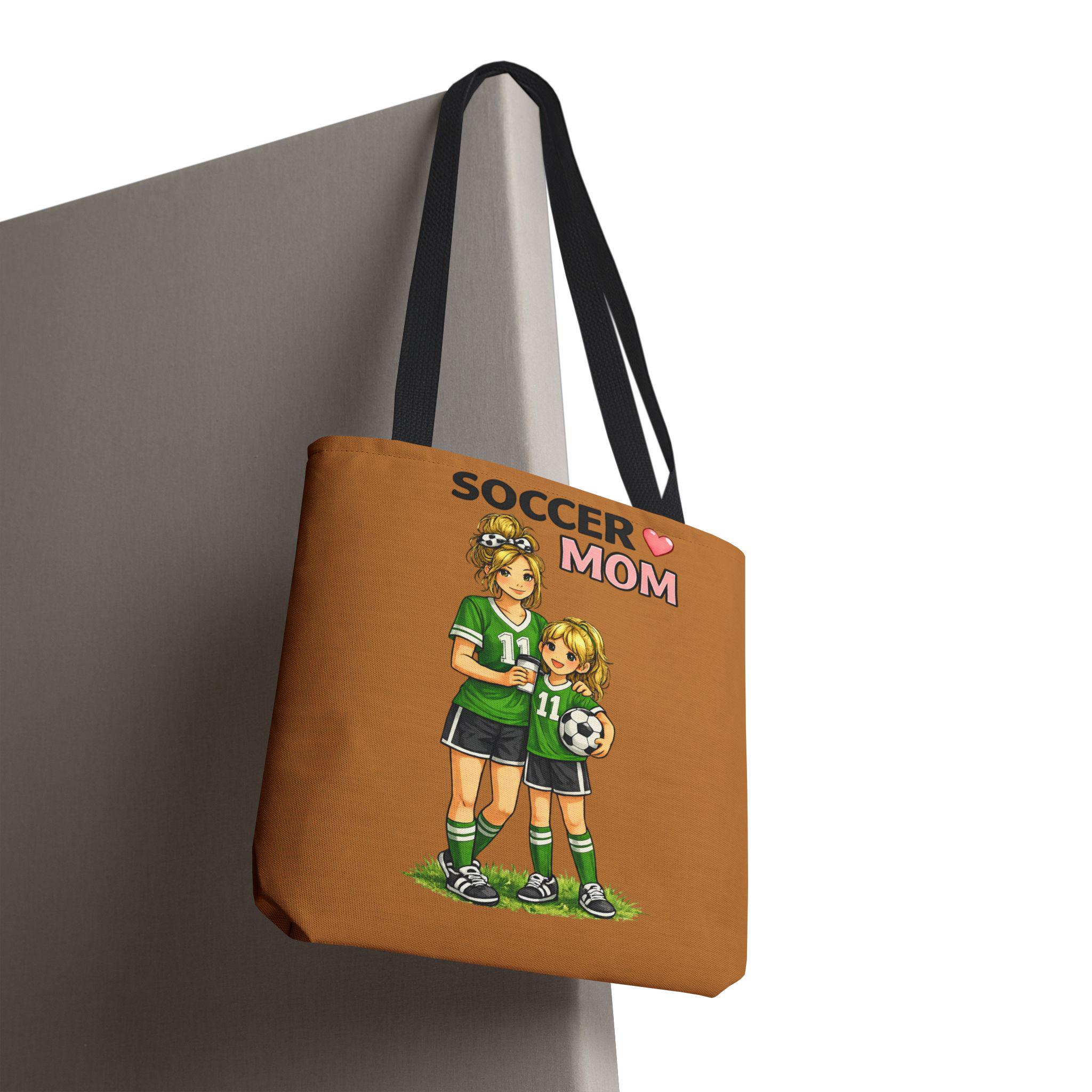 Soccer Mom Tote Bag, Game Day Sports Carryall, Durable Polyester Shoulder Handbag, product view 9