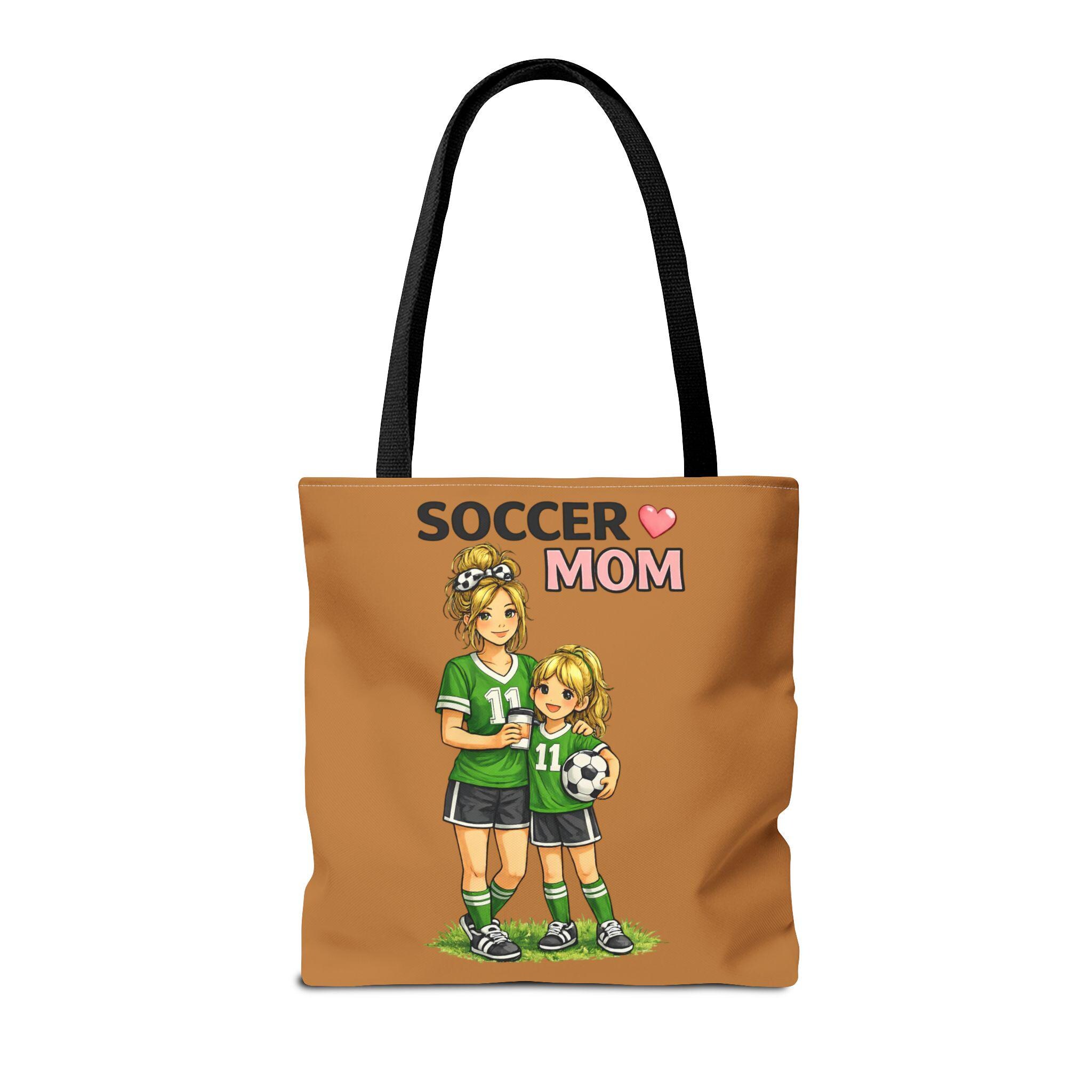 Soccer Mom Tote Bag, Game Day Sports Carryall, Durable Polyester Shoulder Handbag, product view 11
