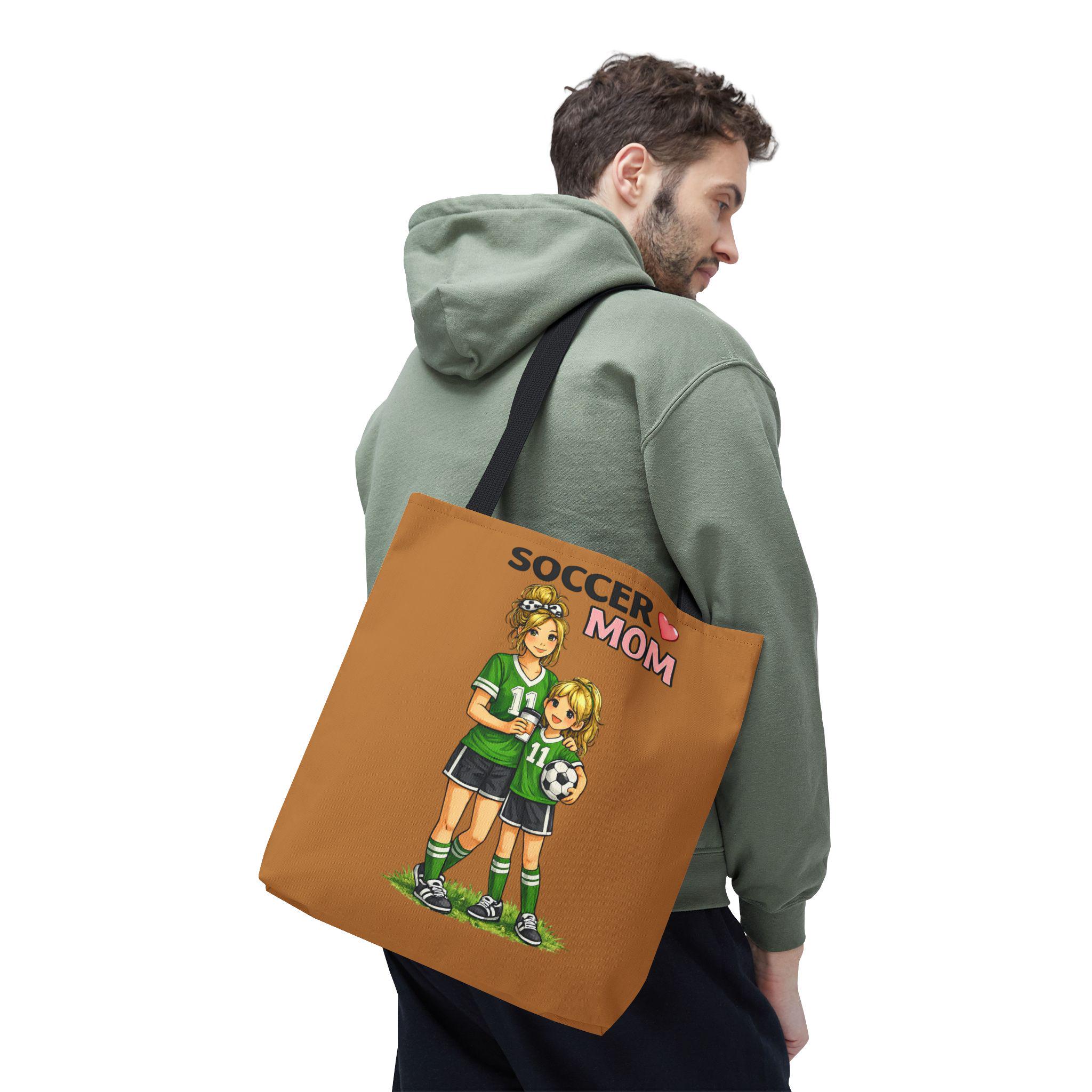 Soccer Mom Tote Bag, Game Day Sports Carryall, Durable Polyester Shoulder Handbag, product view 14