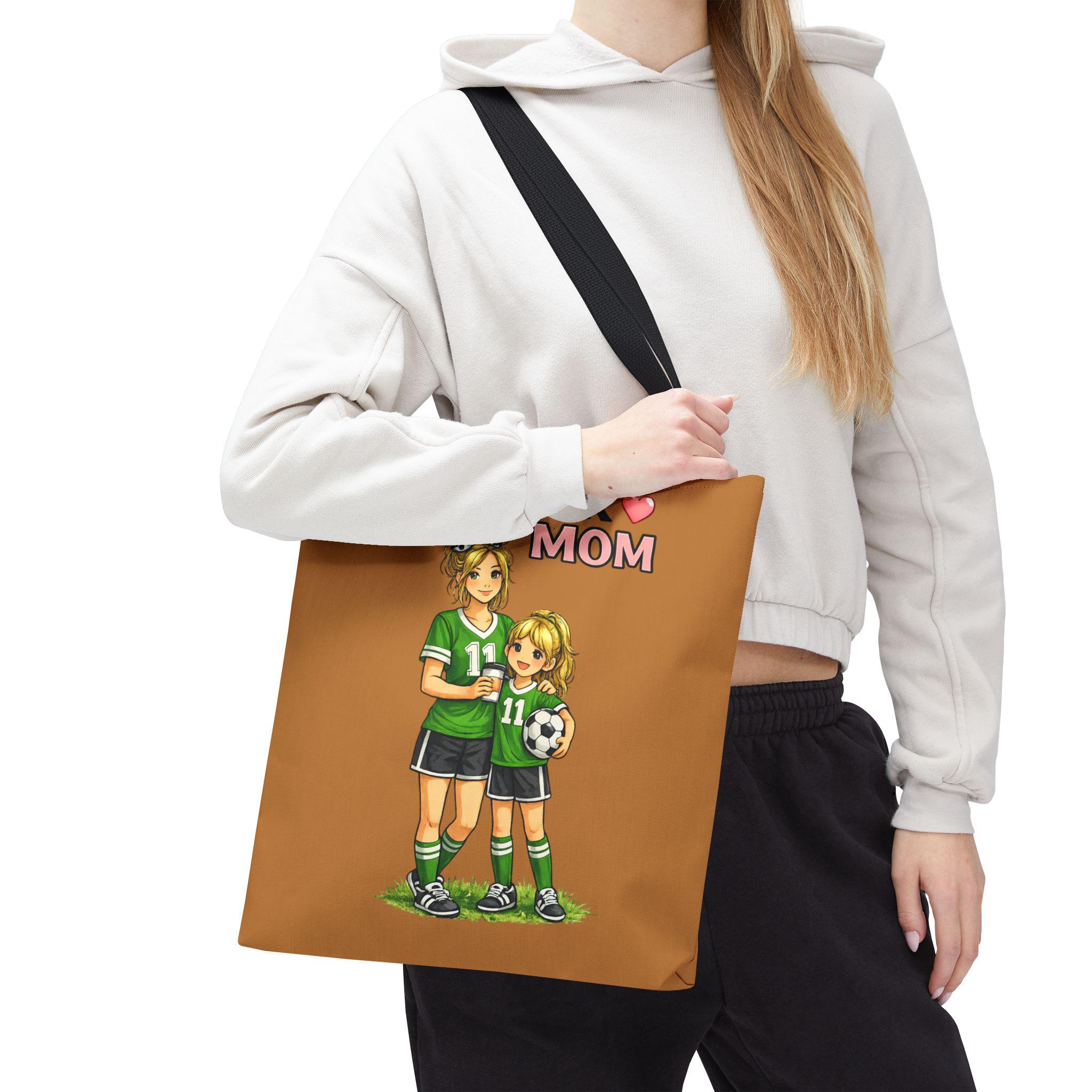 Soccer Mom Tote Bag, Game Day Sports Carryall, Durable Polyester Shoulder Handbag, product view 16