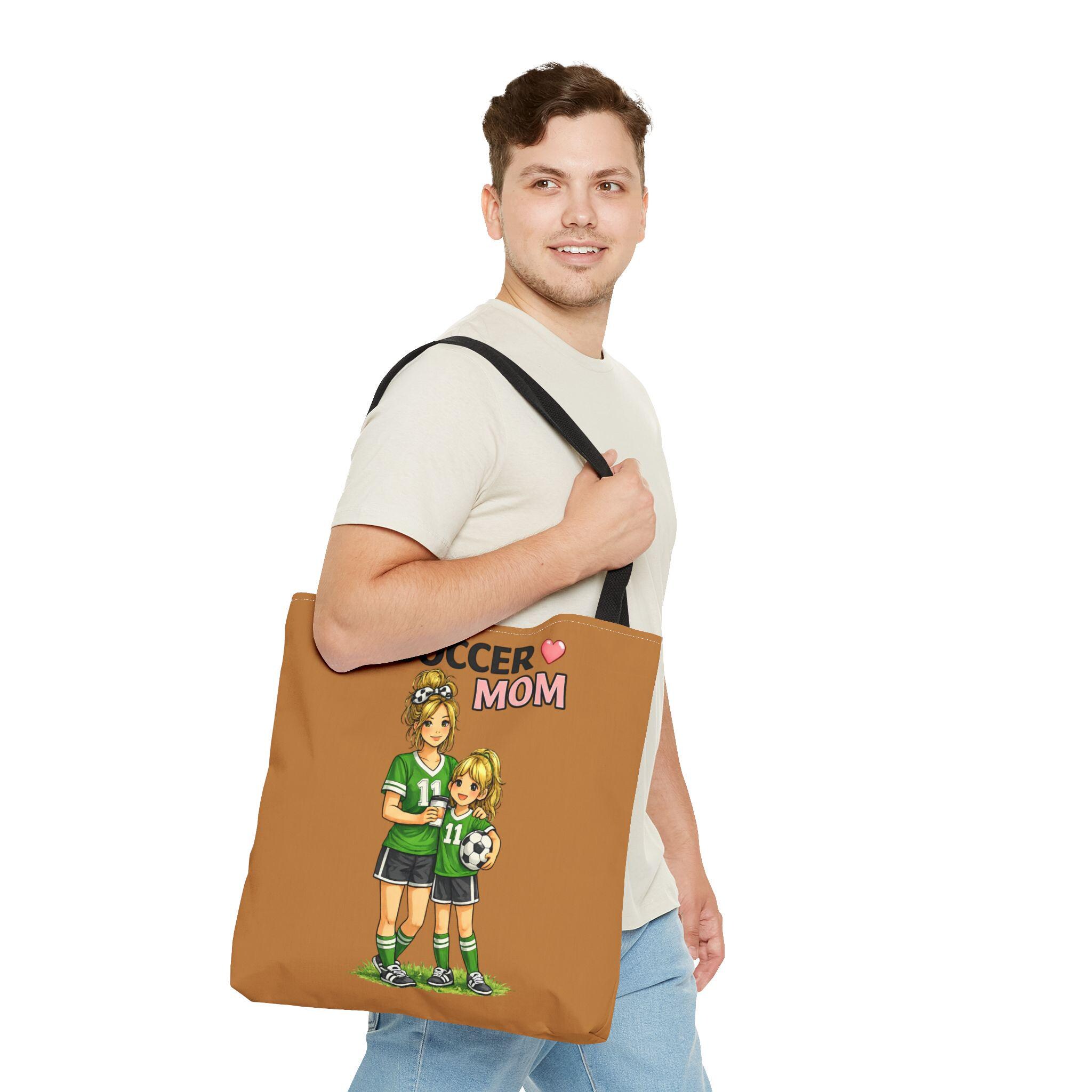 Soccer Mom Tote Bag, Game Day Sports Carryall, Durable Polyester Shoulder Handbag, product view 18
