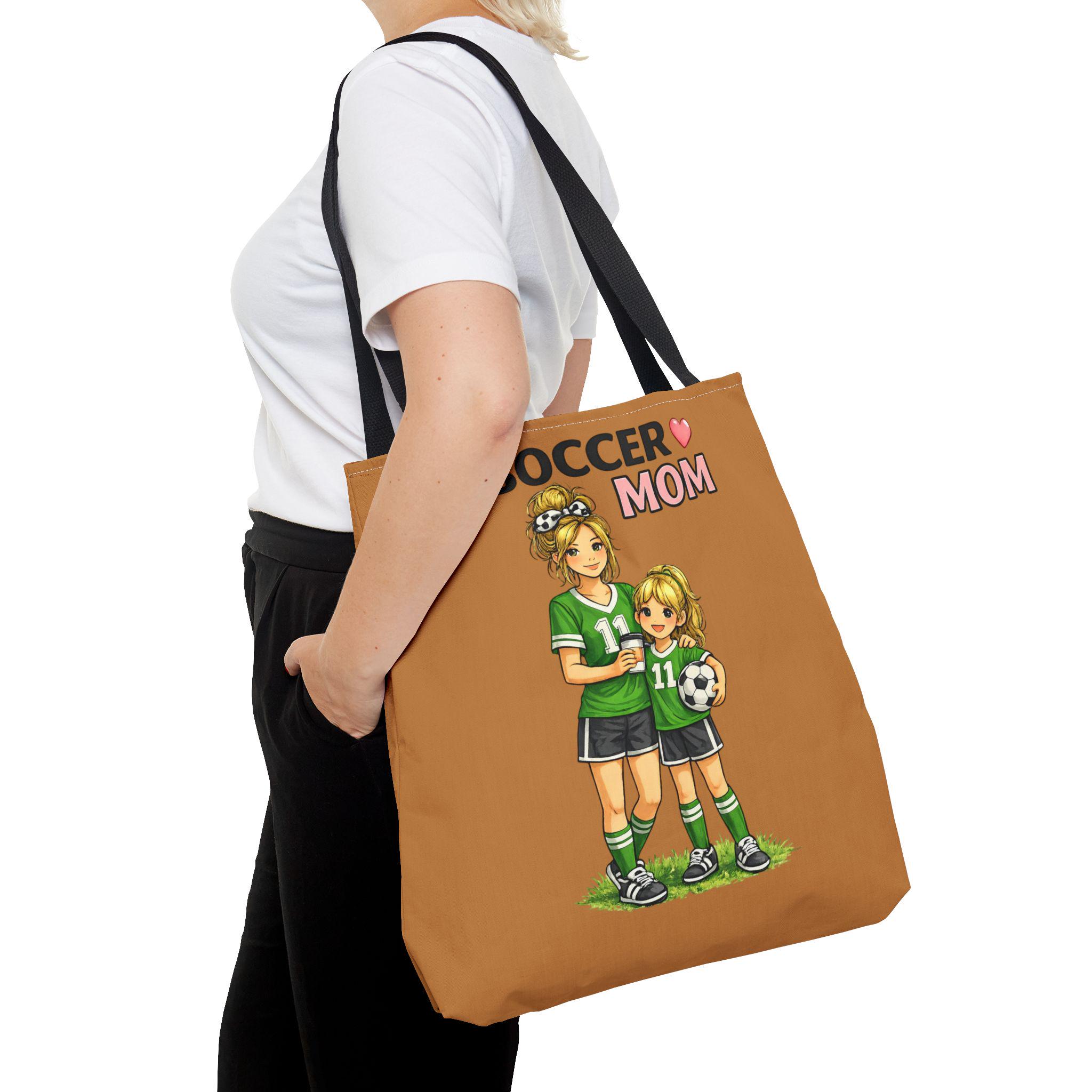 Soccer Mom Tote Bag, Game Day Sports Carryall, Durable Polyester Shoulder Handbag, product view 19