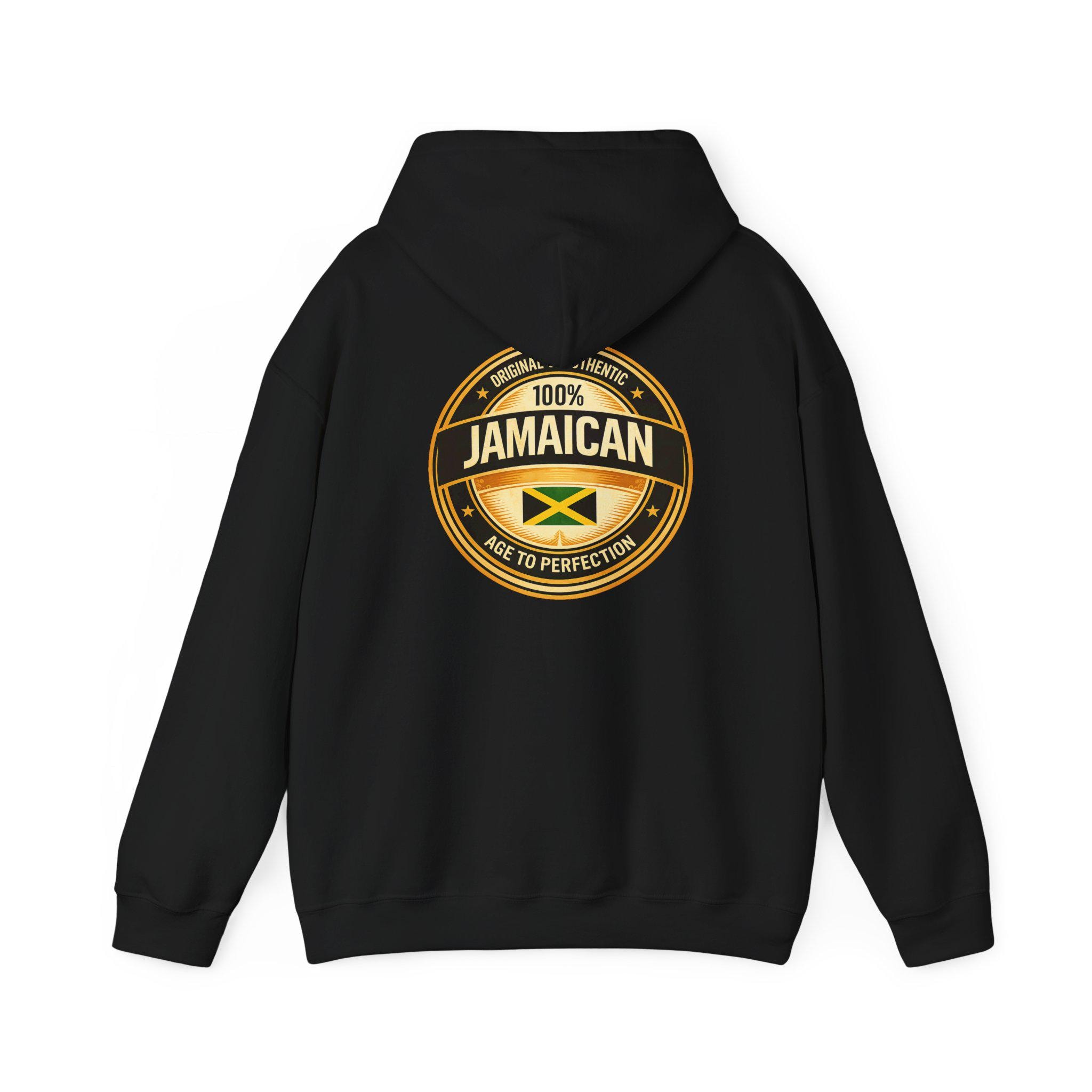 100% Jamaican Flag Hoodie, Jamaica Pride Pullover, Back Print Unisex Sweatshirt, Caribbean Heritage Gift.