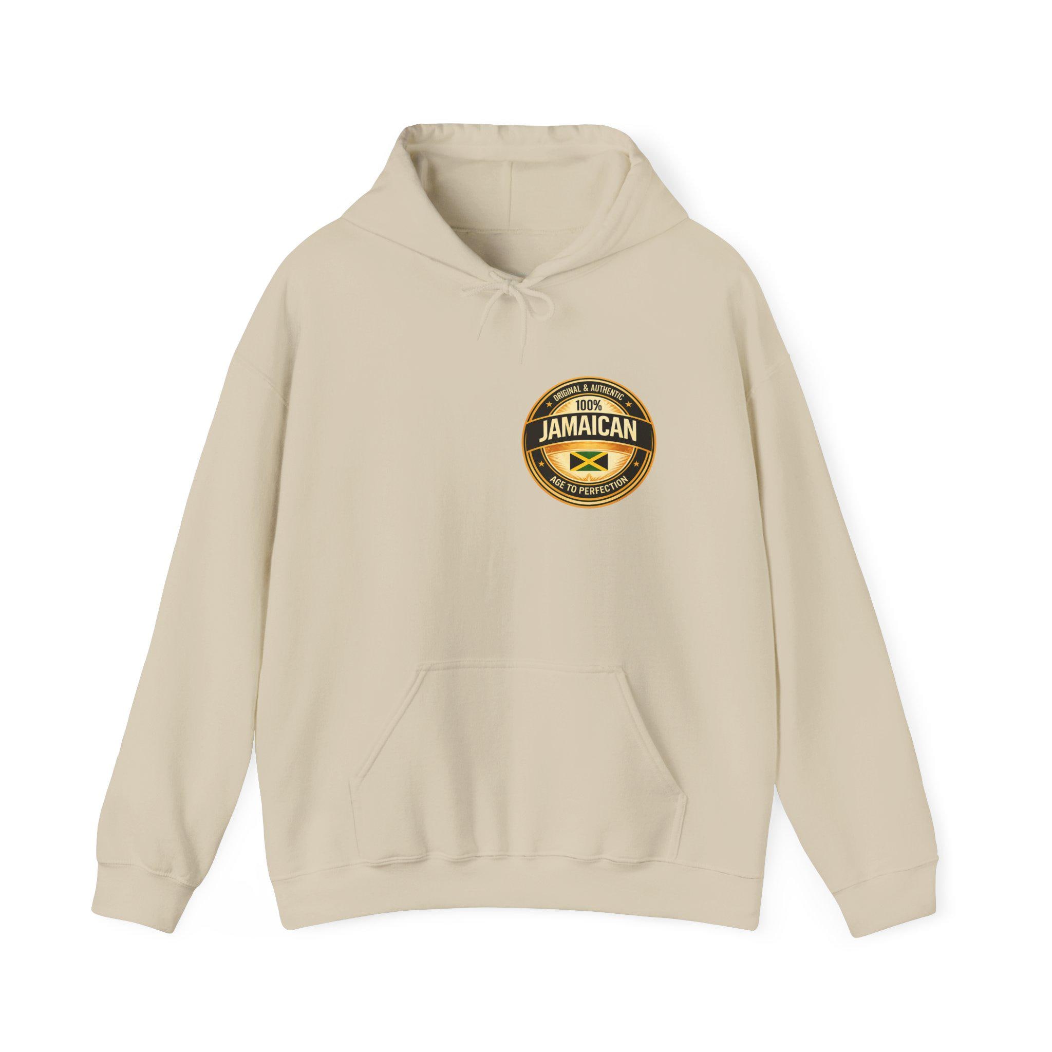 100% Jamaican Flag Hoodie, Jamaica Pride Pullover, Back Print Unisex Sweatshirt, Caribbean Heritage Gift., product view 5