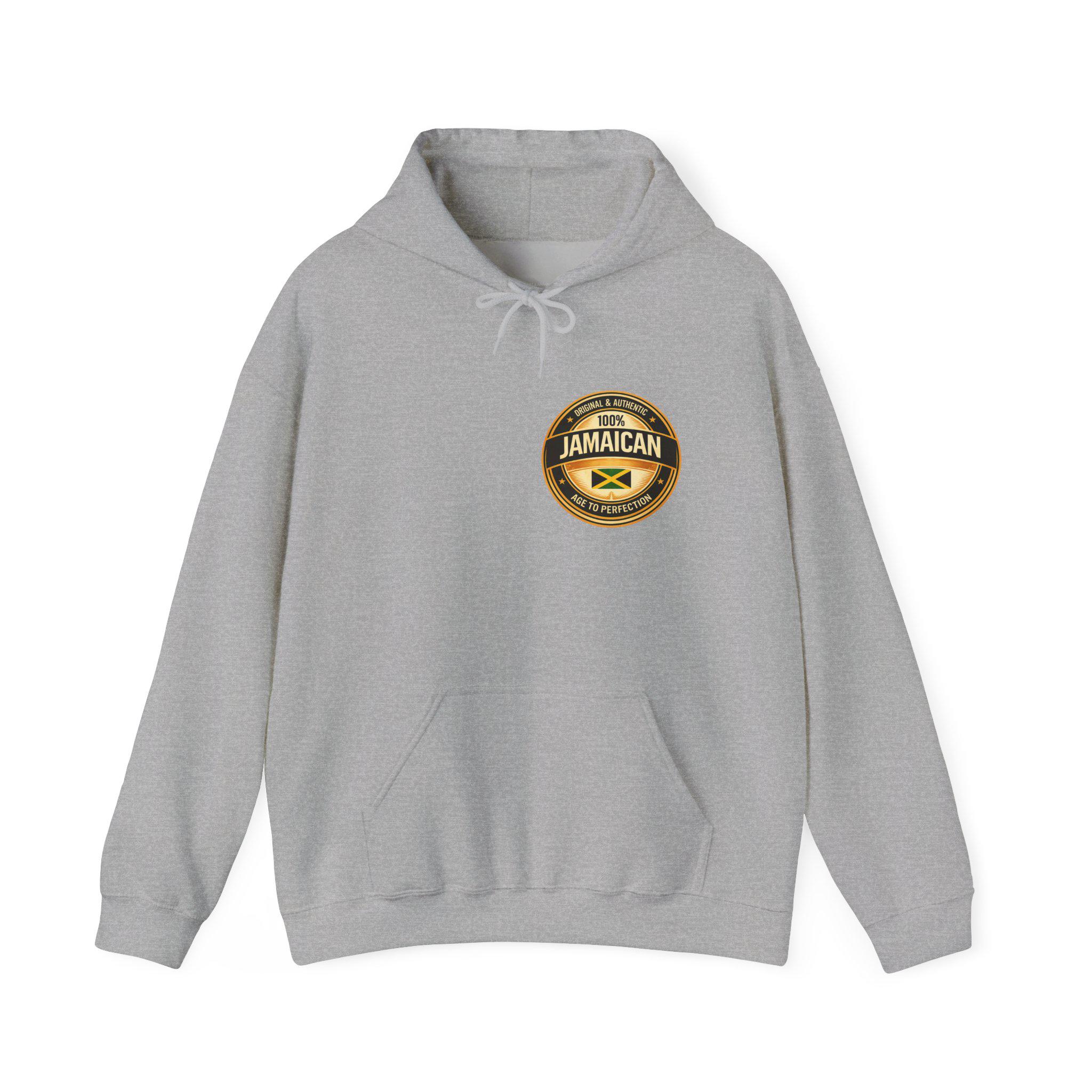 100% Jamaican Flag Hoodie, Jamaica Pride Pullover, Back Print Unisex Sweatshirt, Caribbean Heritage Gift., product view 7