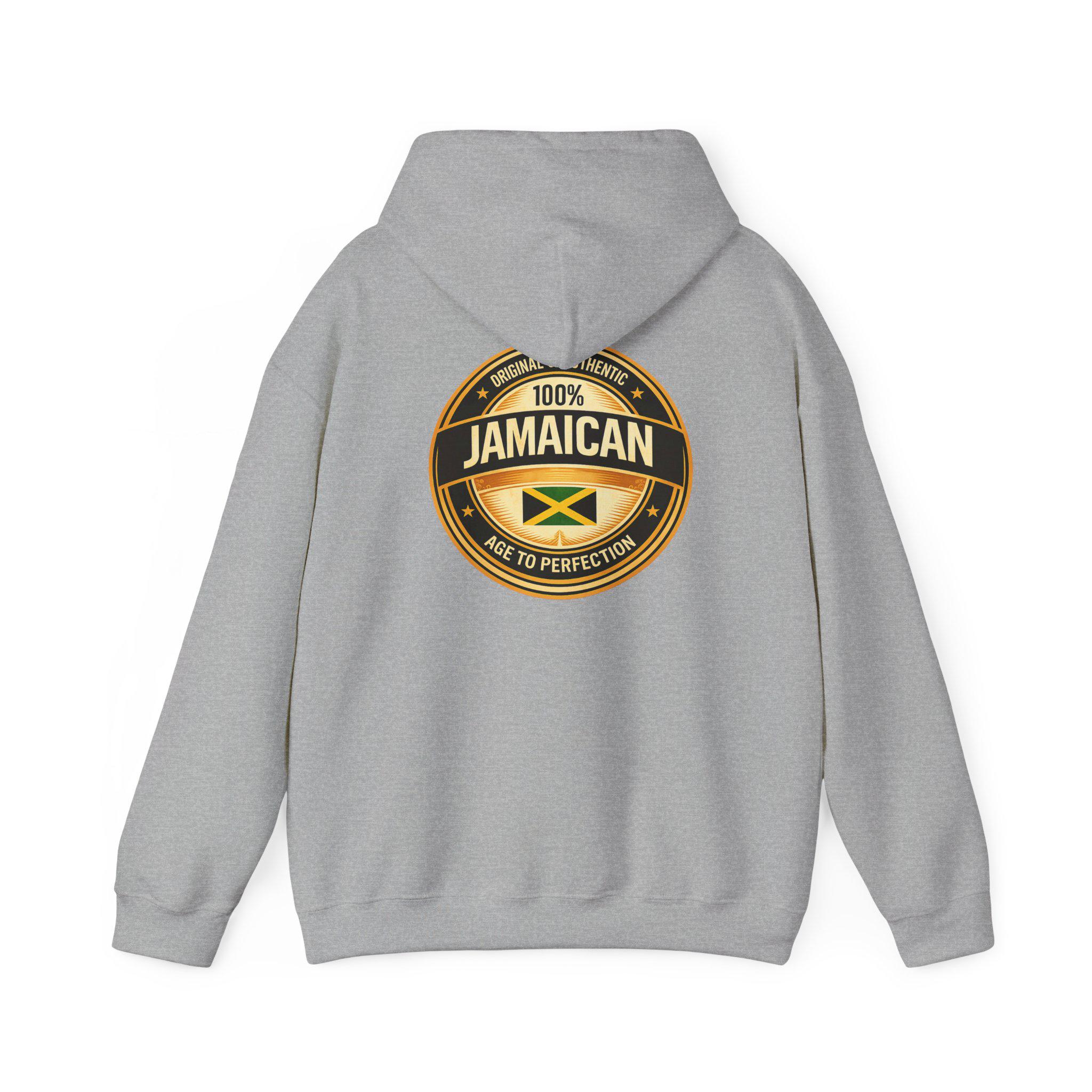 100% Jamaican Flag Hoodie, Jamaica Pride Pullover, Back Print Unisex Sweatshirt, Caribbean Heritage Gift., product view 8