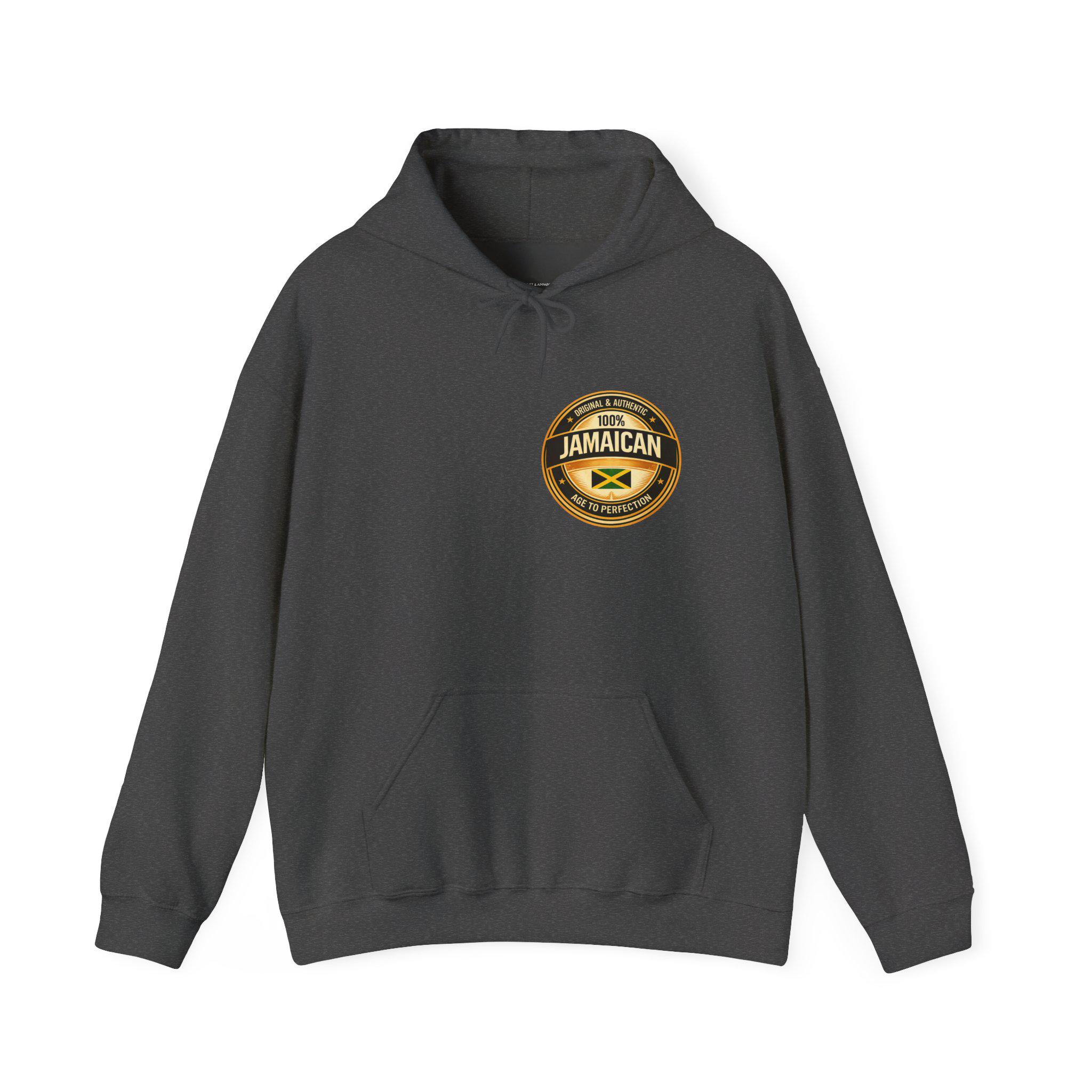 100% Jamaican Flag Hoodie, Jamaica Pride Pullover, Back Print Unisex Sweatshirt, Caribbean Heritage Gift., product view 12