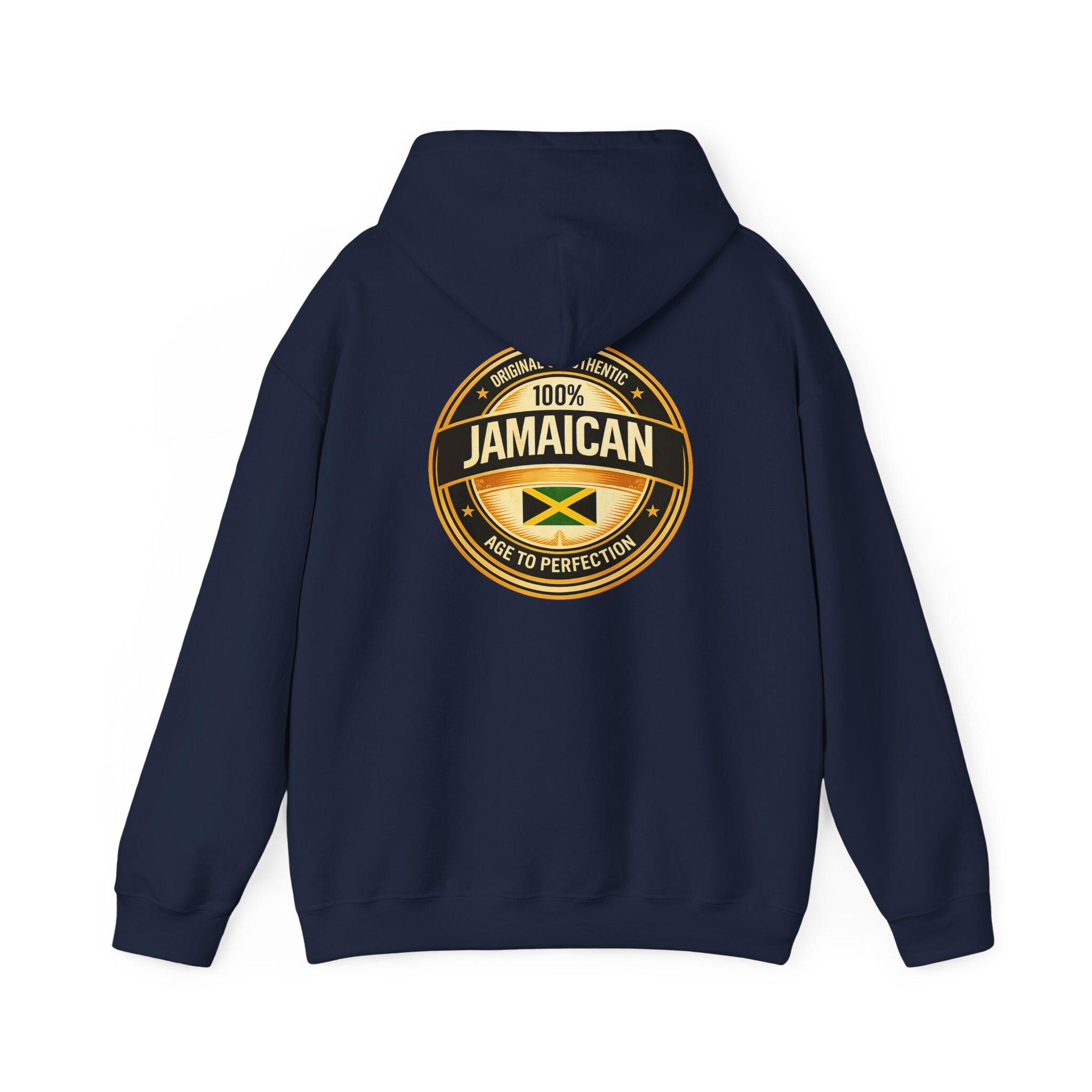 100% Jamaican Flag Hoodie, Jamaica Pride Pullover, Back Print Unisex Sweatshirt, Caribbean Heritage Gift., product view 15