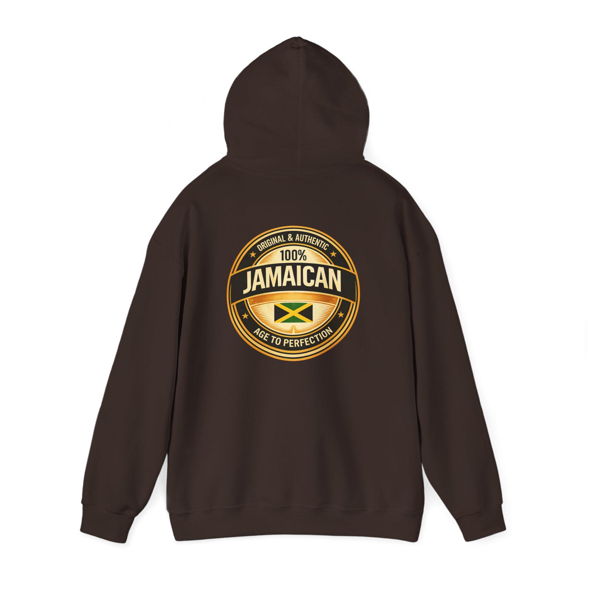 100% Jamaican Flag Hoodie, Jamaica Pride Pullover, Back Print Unisex Sweatshirt, Caribbean Heritage Gift., product view 17