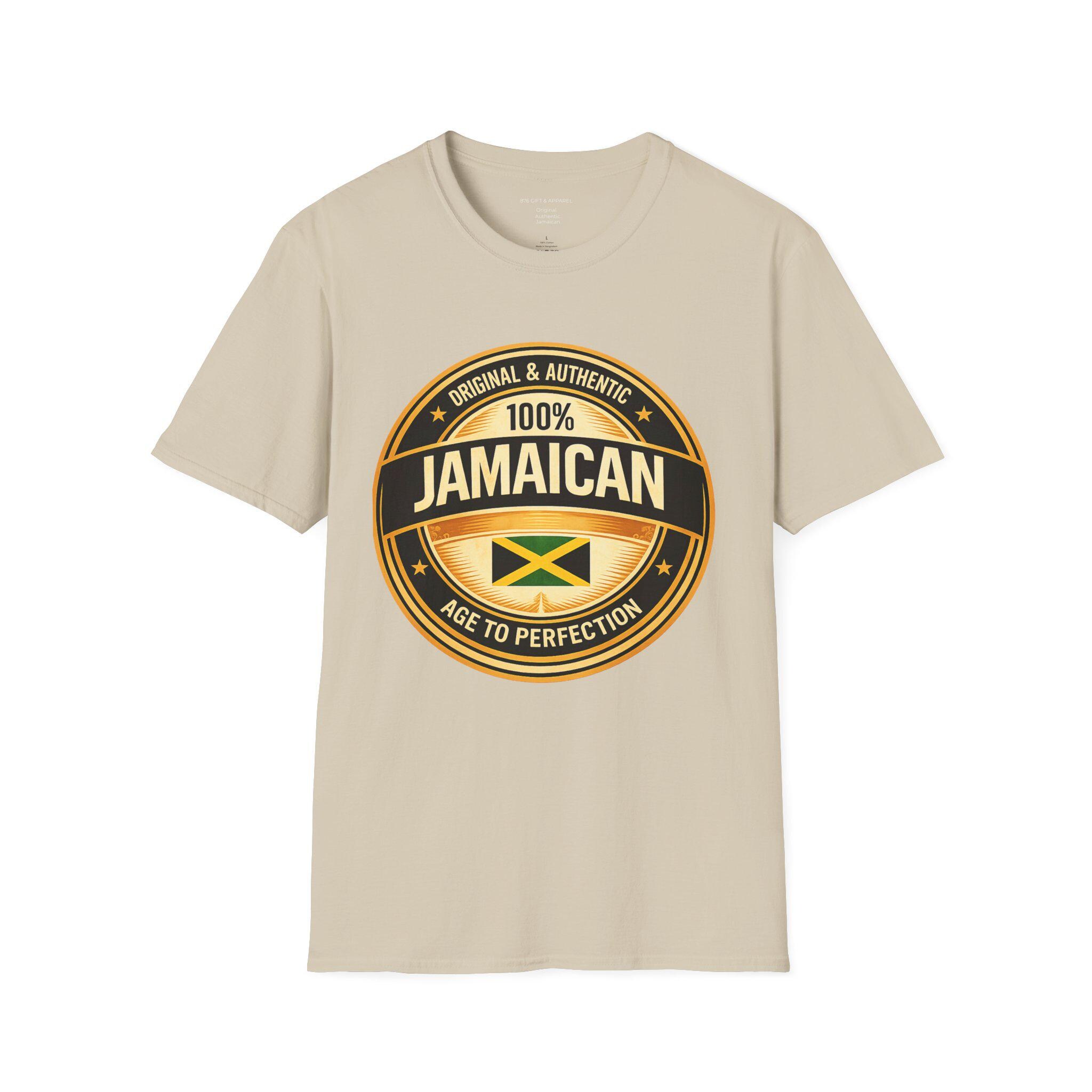 100% Jamaican Flag Emblem T-Shirt, Vintage Caribbean Pride Apparel, product view 7