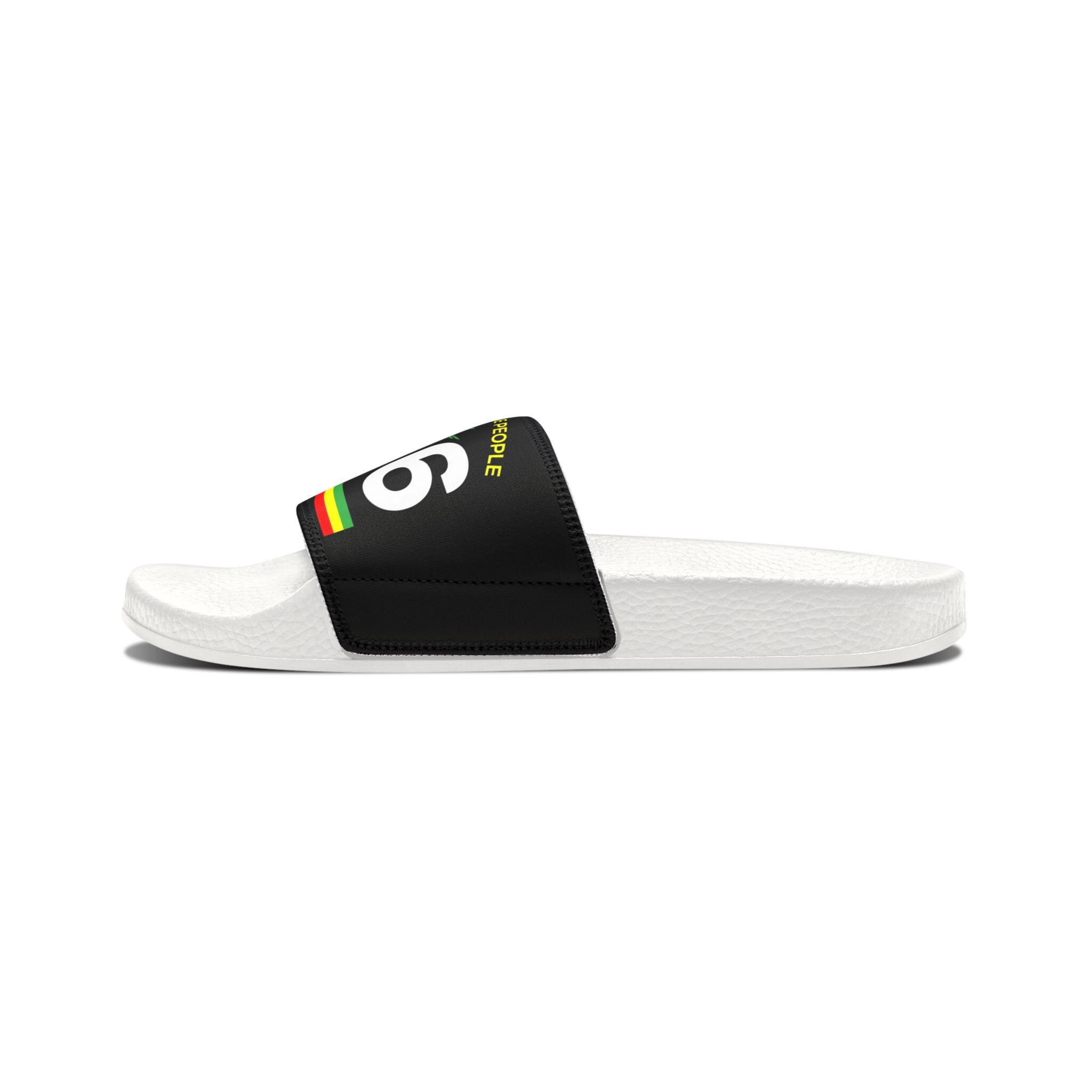 Jamaican Flag Slides, 876 Area Code Beach Pool Sandals, Removable Straps, product view 7
