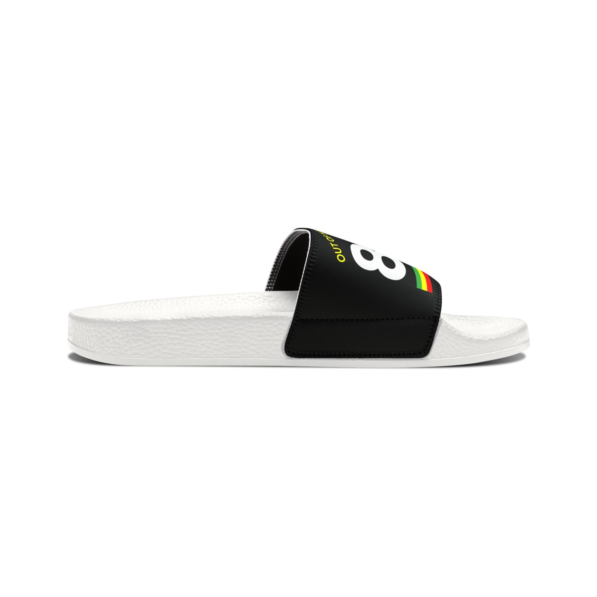 Jamaican Flag Slides, 876 Area Code Beach Pool Sandals, Removable Straps, product view 8