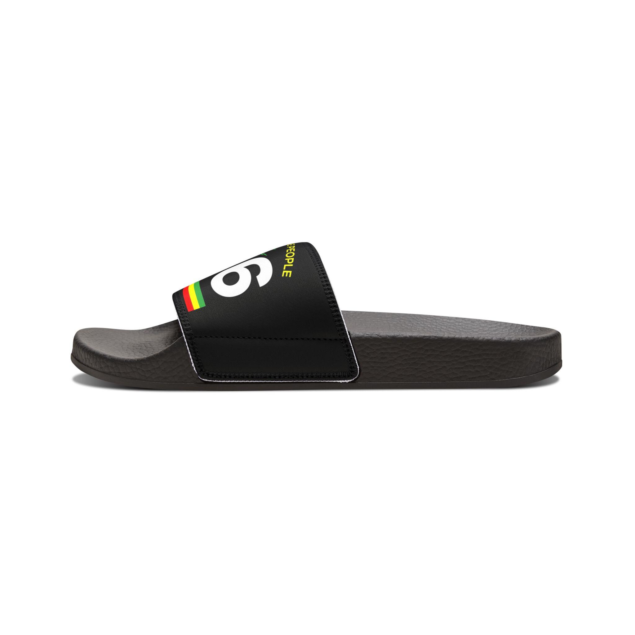 Jamaican Flag Slides, 876 Area Code Beach Pool Sandals, Removable Straps, product view 15