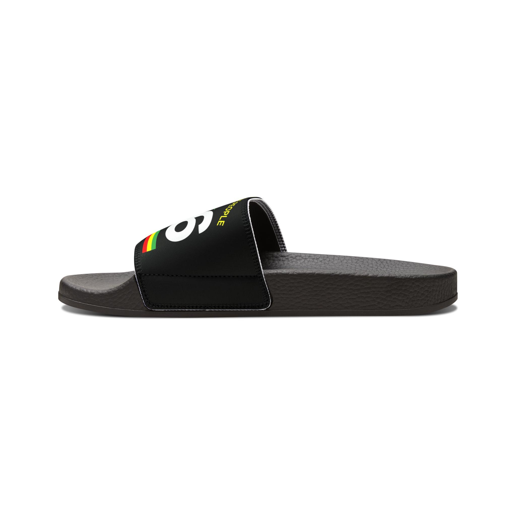 Jamaican Flag Slides, 876 Area Code Beach Pool Sandals, Removable Straps, product view 17