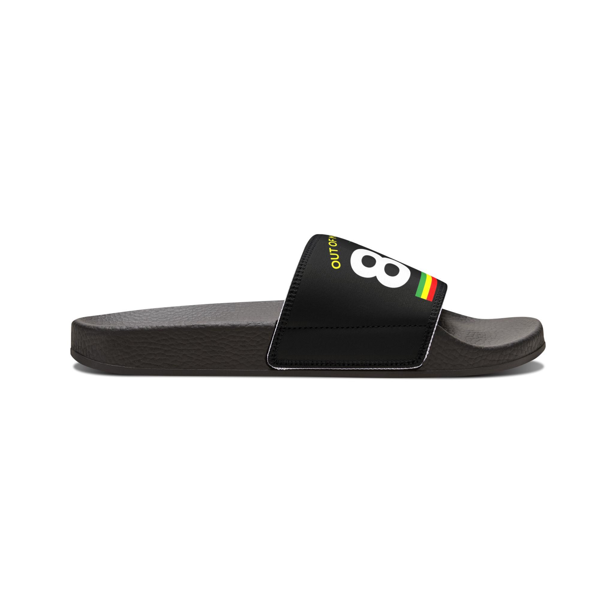 Jamaican Flag Slides, 876 Area Code Beach Pool Sandals, Removable Straps, product view 19