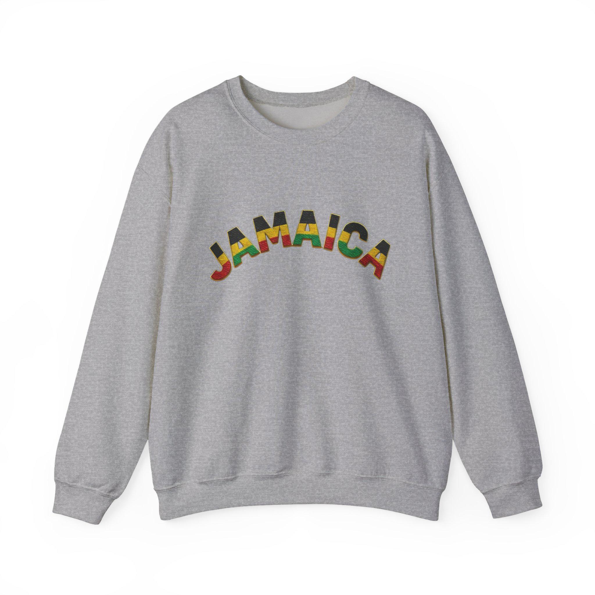 Jamaica Crewneck Sweatshirt. Unisex Cozy Pullover, Jamaica Graphic Sweater, product view 3
