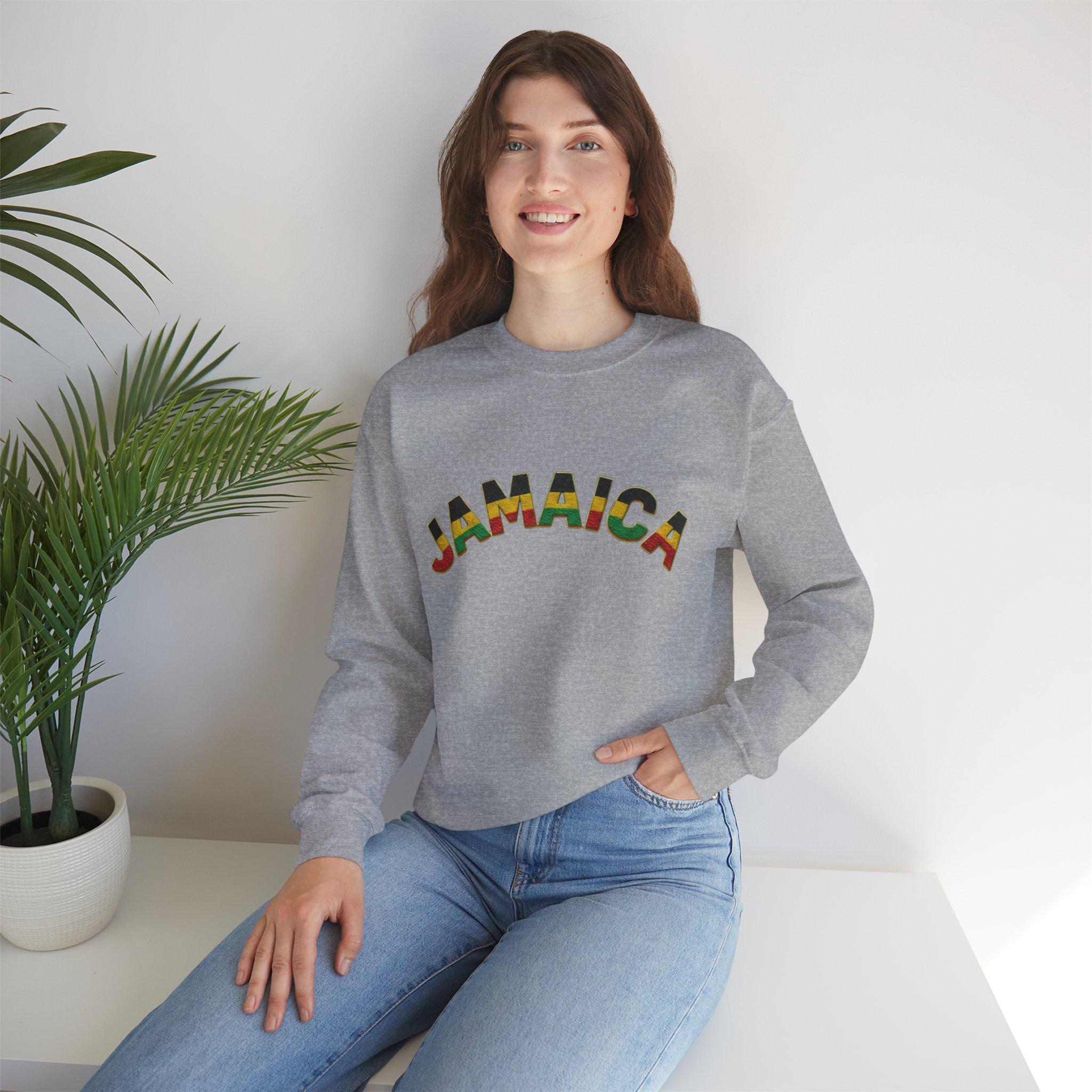 Jamaica Crewneck Sweatshirt. Unisex Cozy Pullover, Jamaica Graphic Sweater, product view 18