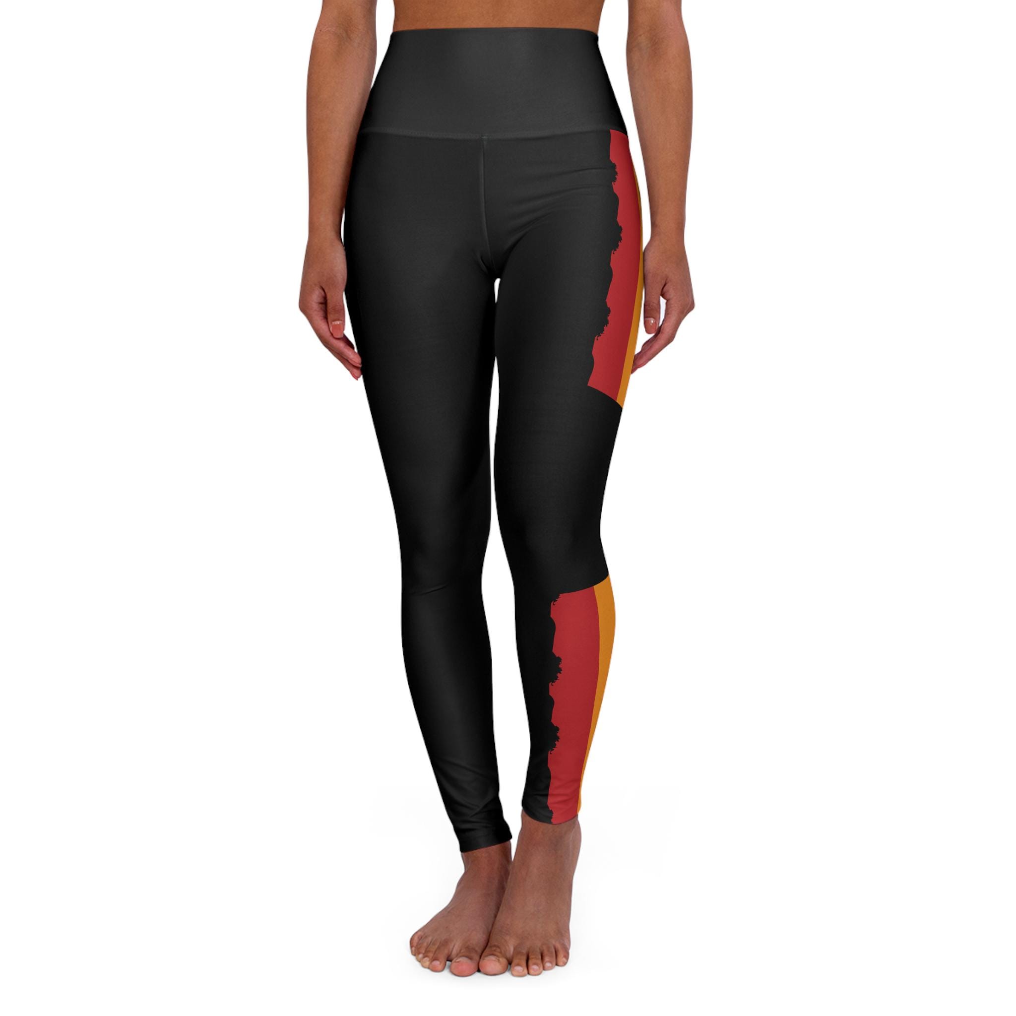 Rasta Stripe Leggings. High Waist Activewear. Bold Yoga Pants