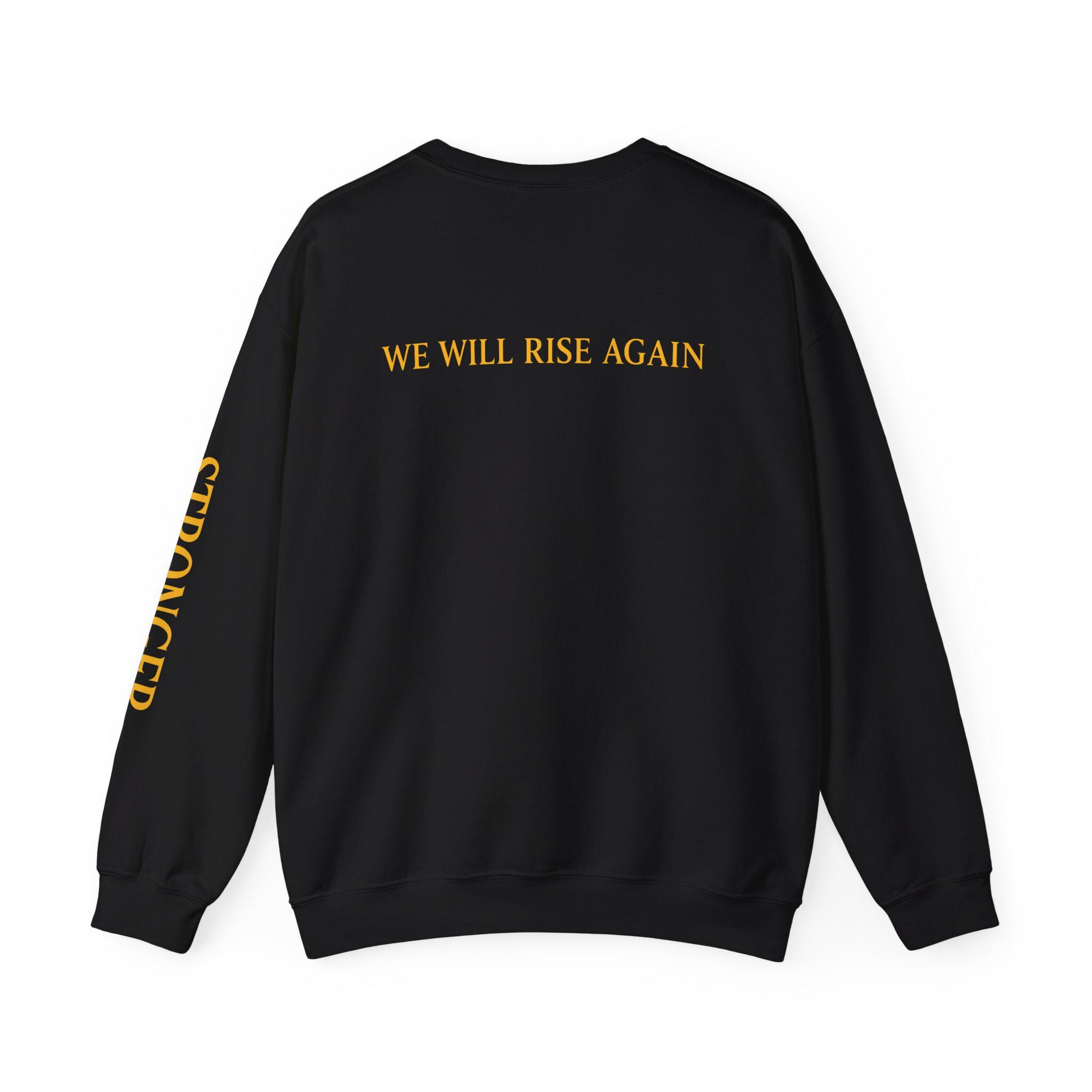 Rebuild Jamaica Cotton Crewneck Sweatshirt. We Will Rise Again. Resilience Design Unisex Pullover, product view 7