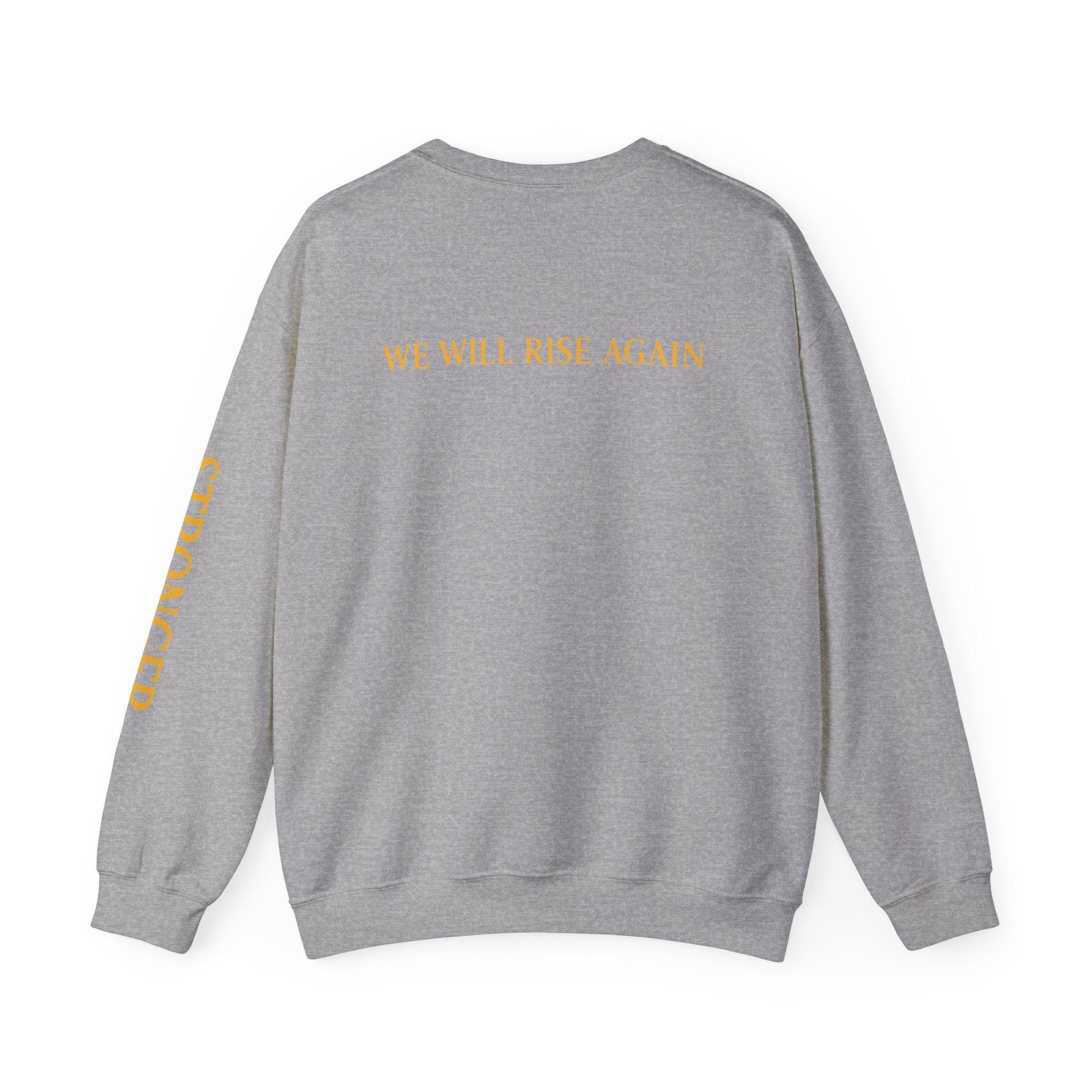 Rebuild Jamaica Cotton Crewneck Sweatshirt. We Will Rise Again. Resilience Design Unisex Pullover, product view 9