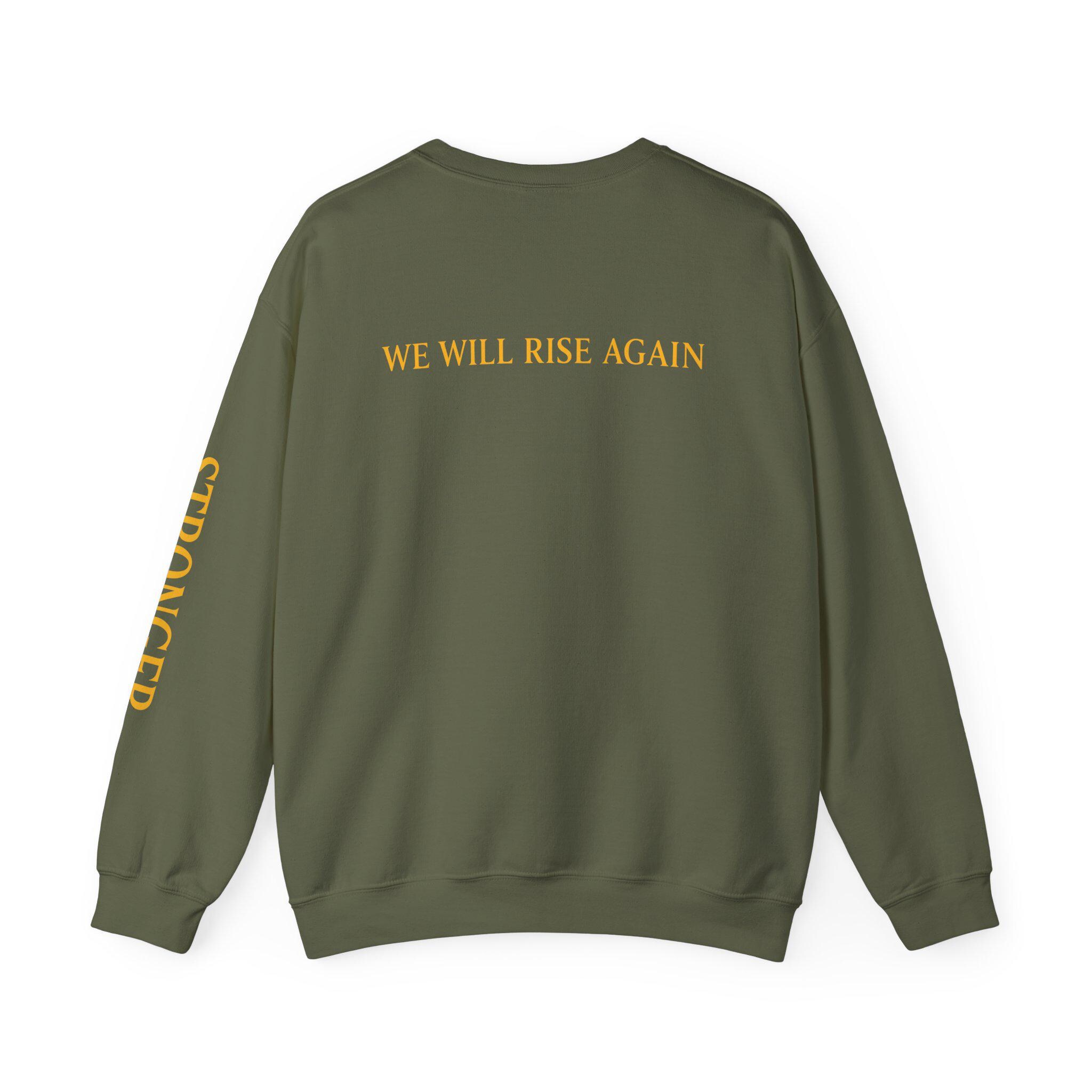 Rebuild Jamaica Cotton Crewneck Sweatshirt. We Will Rise Again. Resilience Design Unisex Pullover, product view 11