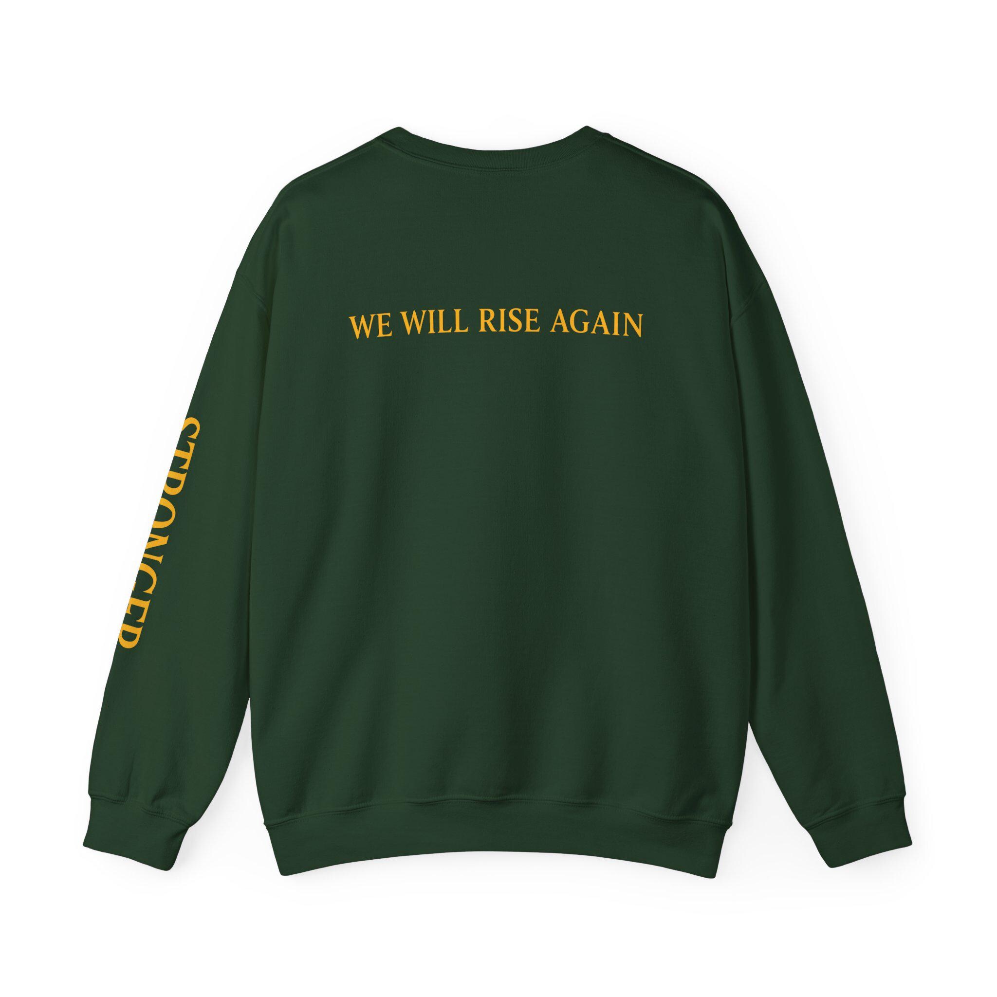 Rebuild Jamaica Cotton Crewneck Sweatshirt. We Will Rise Again. Resilience Design Unisex Pullover, product view 12
