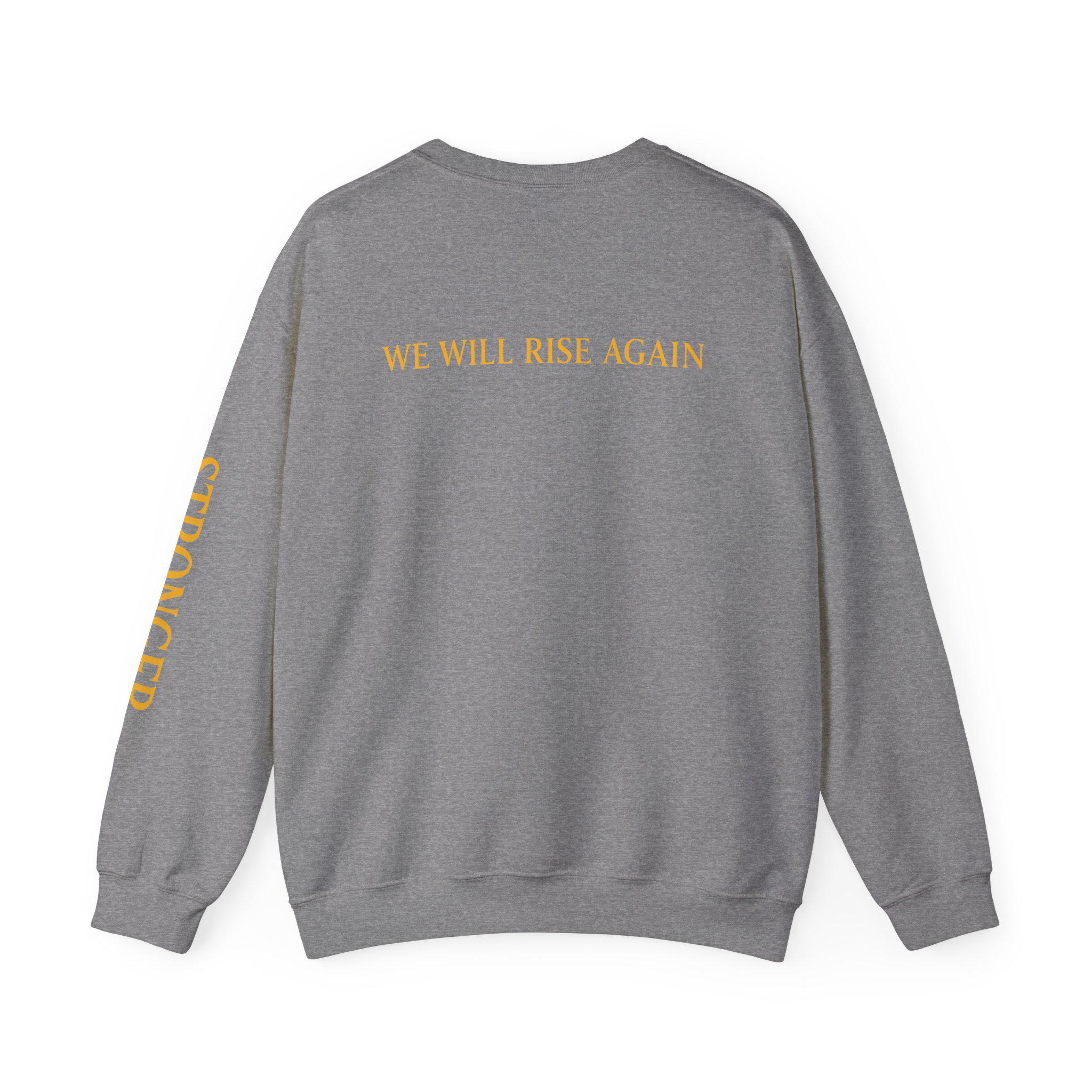 Rebuild Jamaica Cotton Crewneck Sweatshirt. We Will Rise Again. Resilience Design Unisex Pullover, product view 14