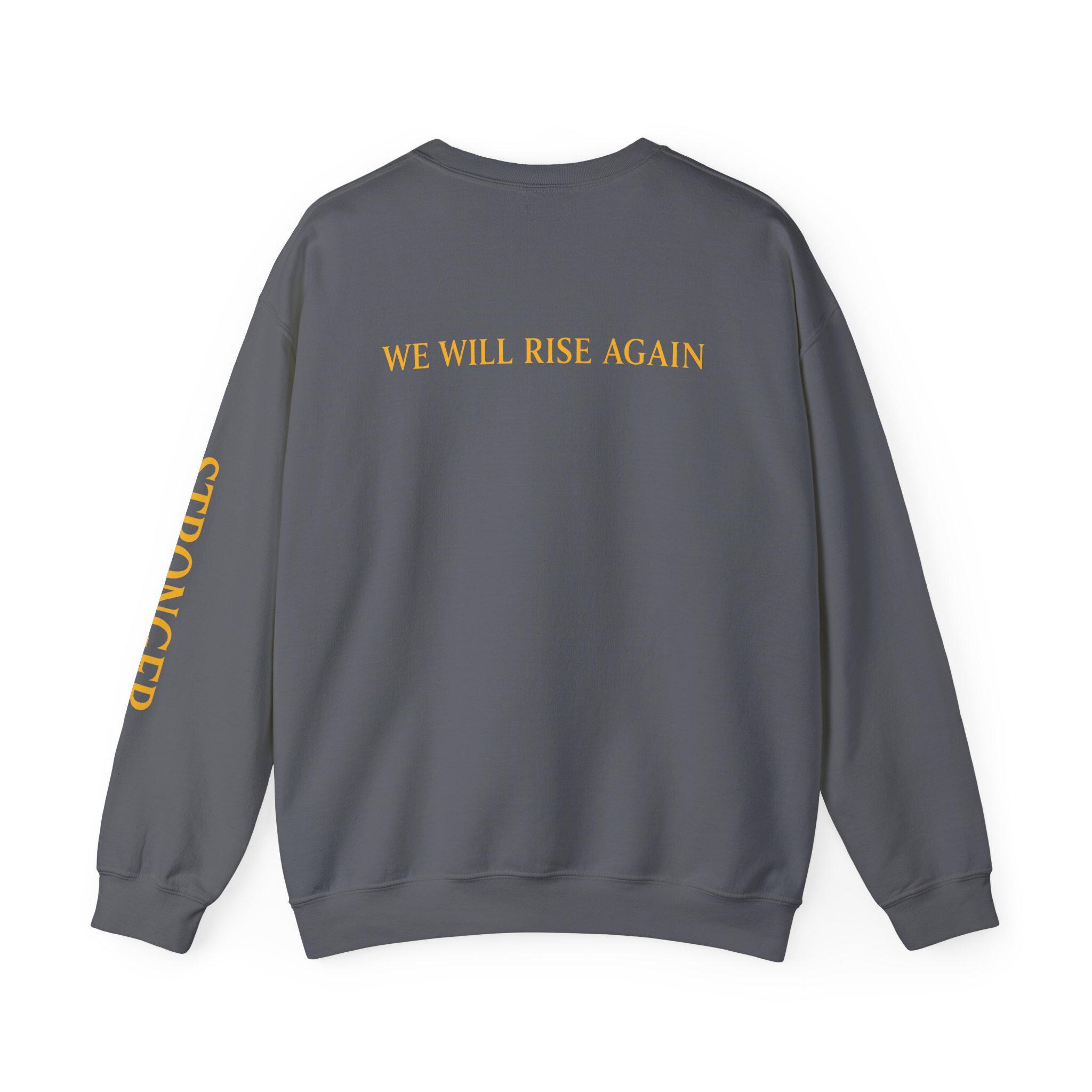 Rebuild Jamaica Cotton Crewneck Sweatshirt. We Will Rise Again. Resilience Design Unisex Pullover, product view 19