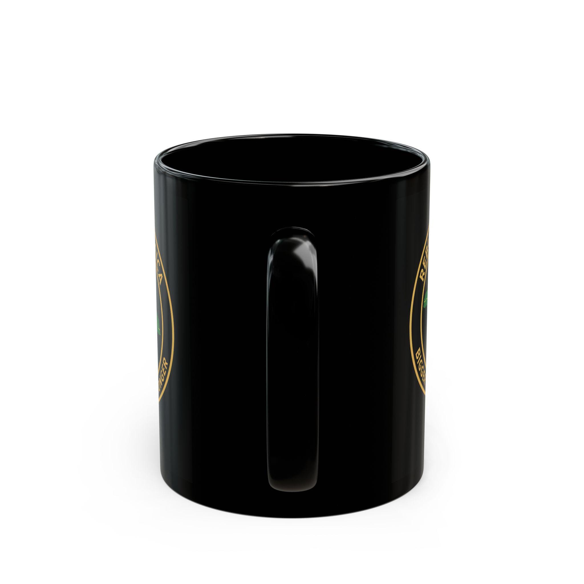 Rebuild Jamaica Coffee Mug - Bigger Better Stronger Jamaican Pride Black Ceramic Cup, 11 & 15oz Island Souvenir Heritage Gift, product view 5