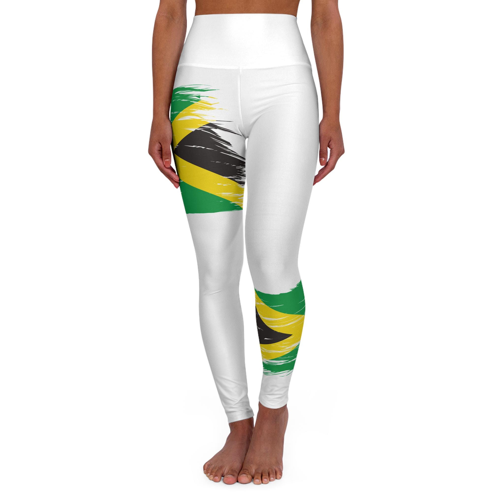 Jamaica Flag High Wasted Yoga Leggings.