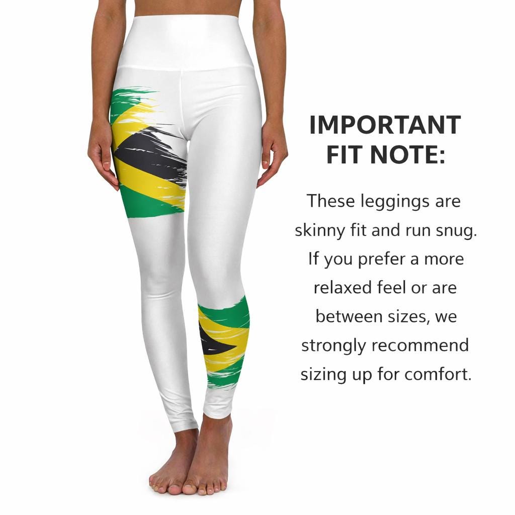 Jamaica Flag High Wasted Yoga Leggings., product view 2