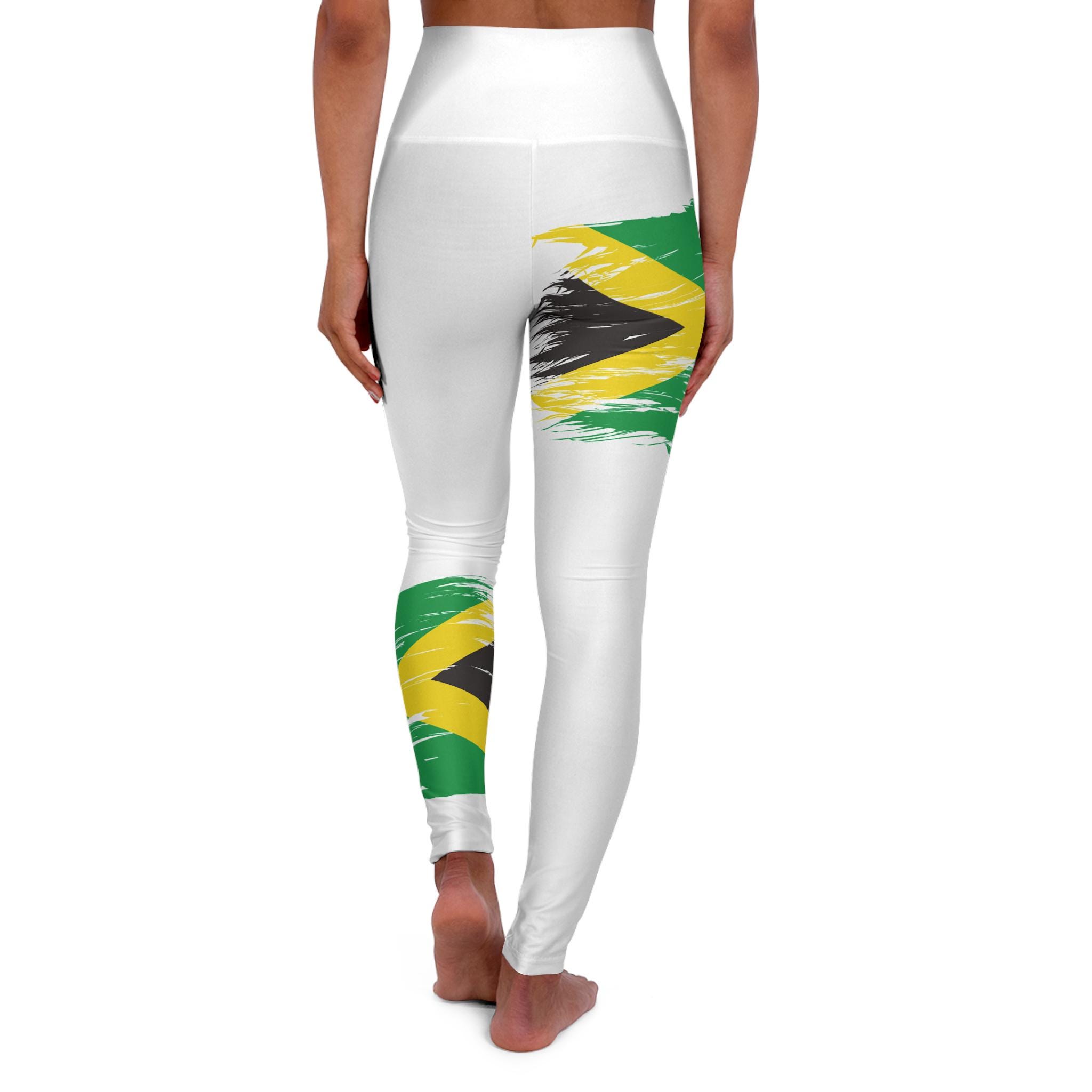 Jamaica Flag High Wasted Yoga Leggings., product view 4
