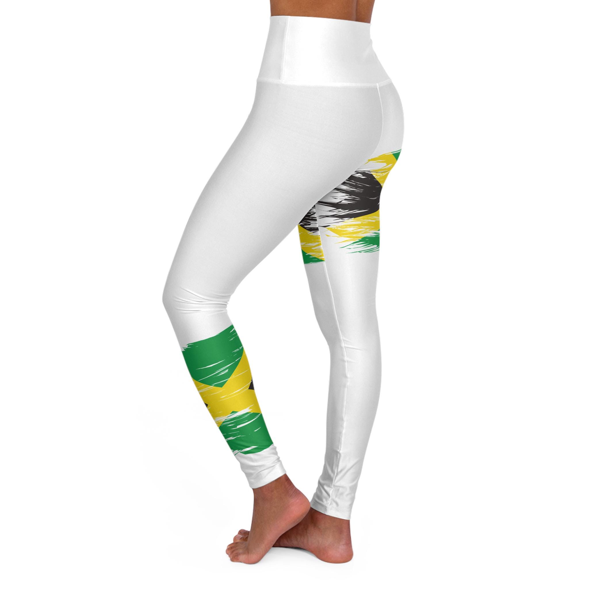 Jamaica Flag High Wasted Yoga Leggings., product view 6