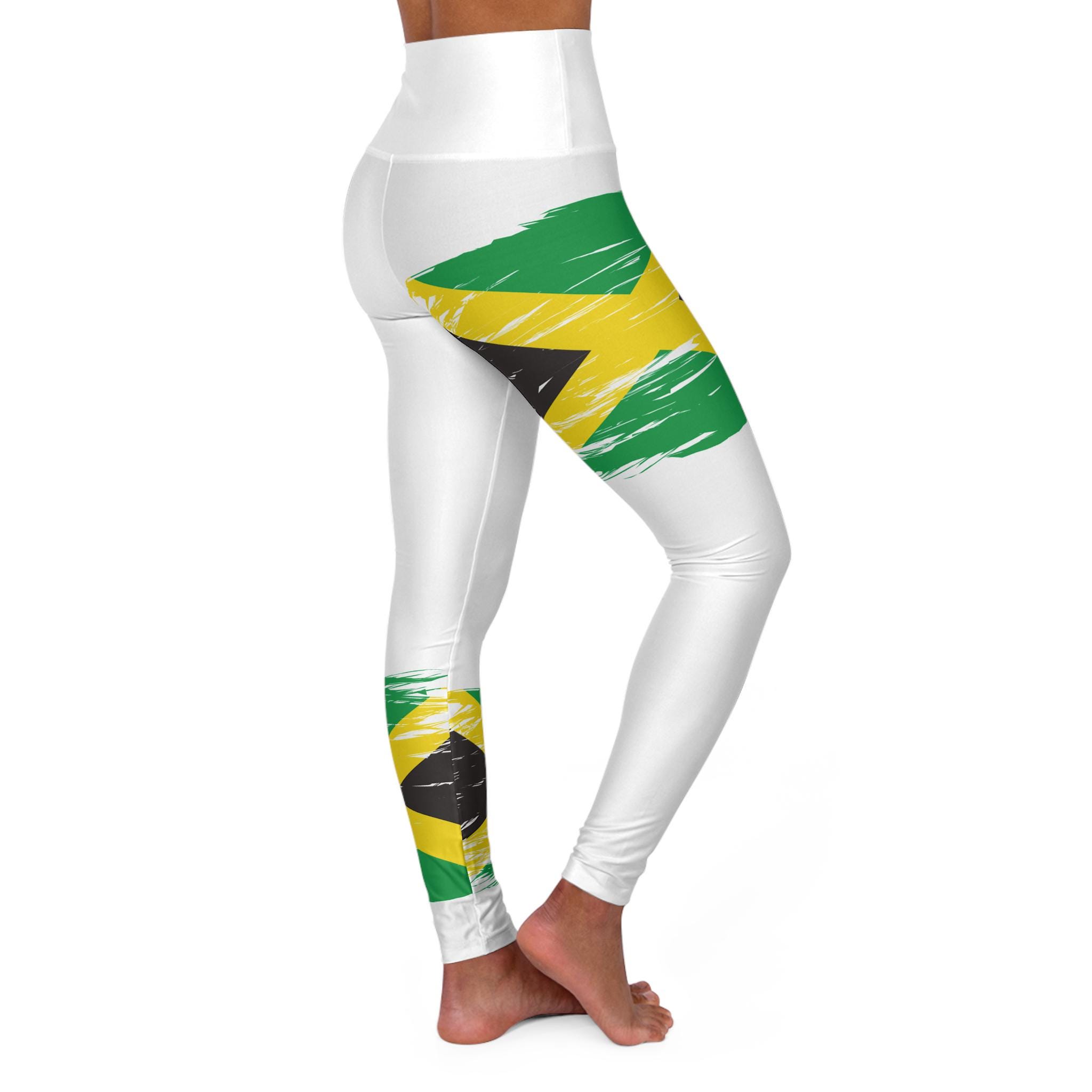 Jamaica Flag High Wasted Yoga Leggings., product view 7