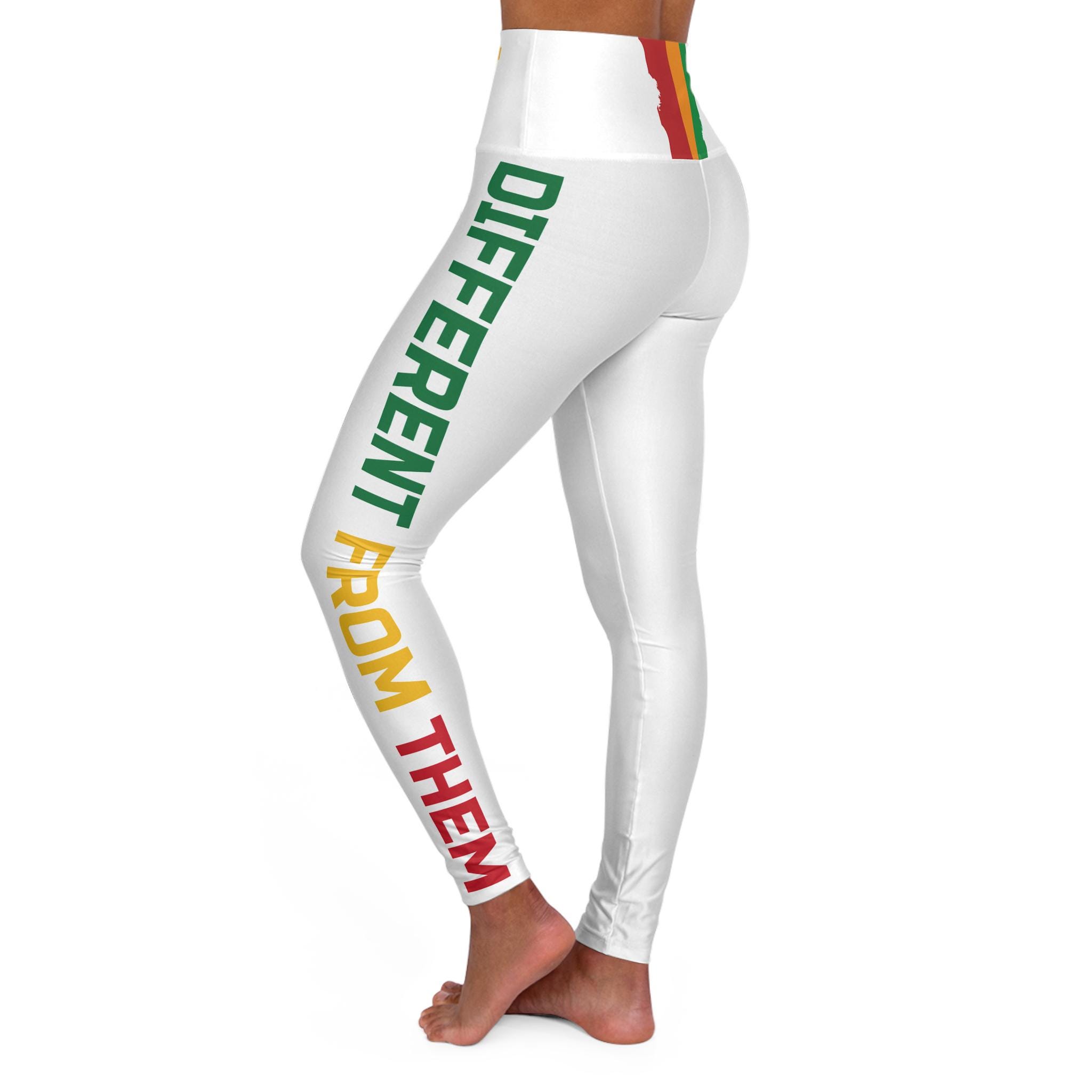 Different From Them Leggings, Inspirational High Waisted Yoga Pants, Motivational Workout Tights for Women